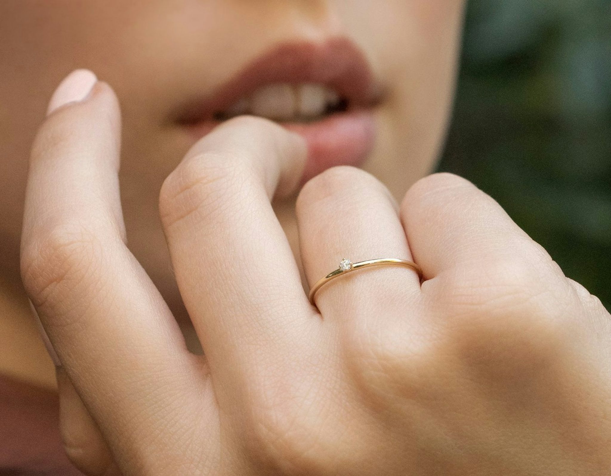 Tiny Ring | Round Brilliant | 14k | Yellow Gold
