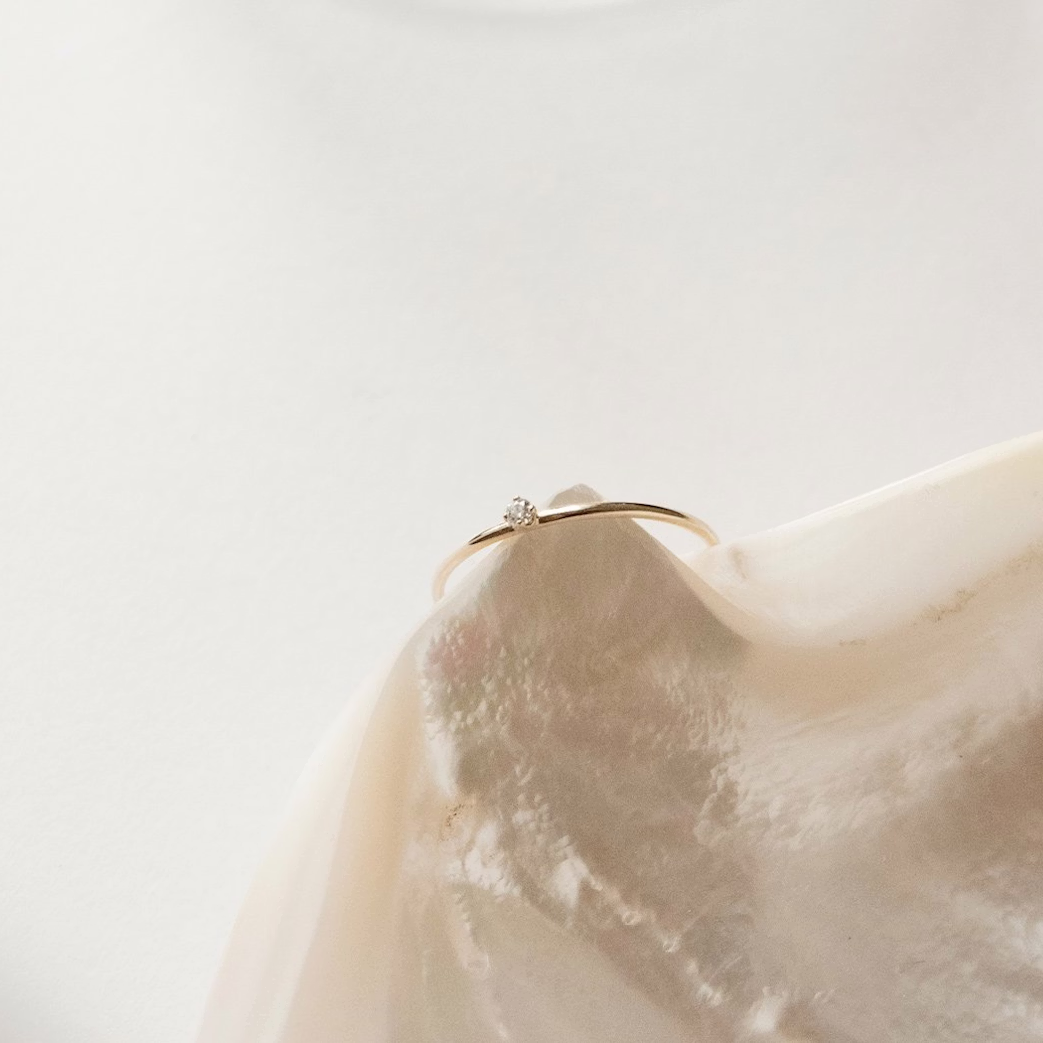 Tiny Ring | Round Brilliant | 14k | Yellow Gold