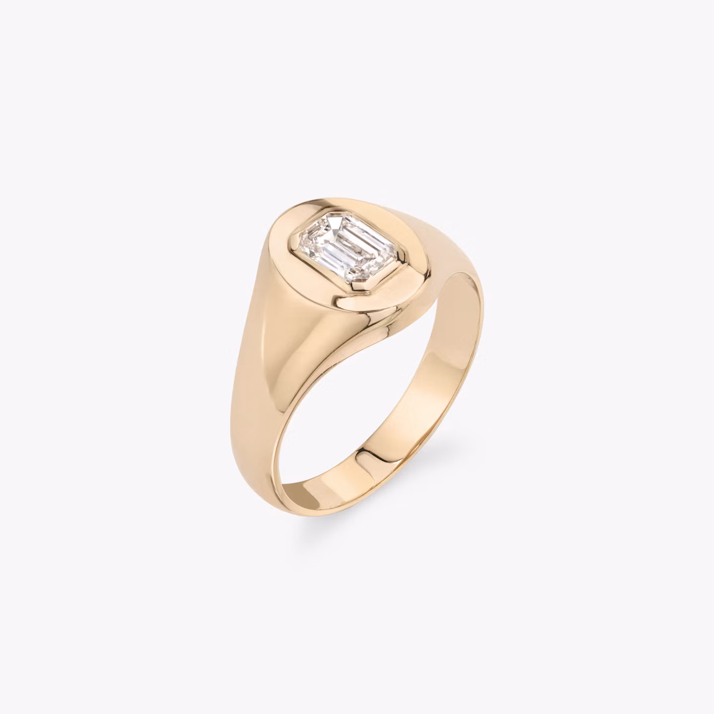 VRAI Signet Ring | Emerald | 14k | Rose Gold