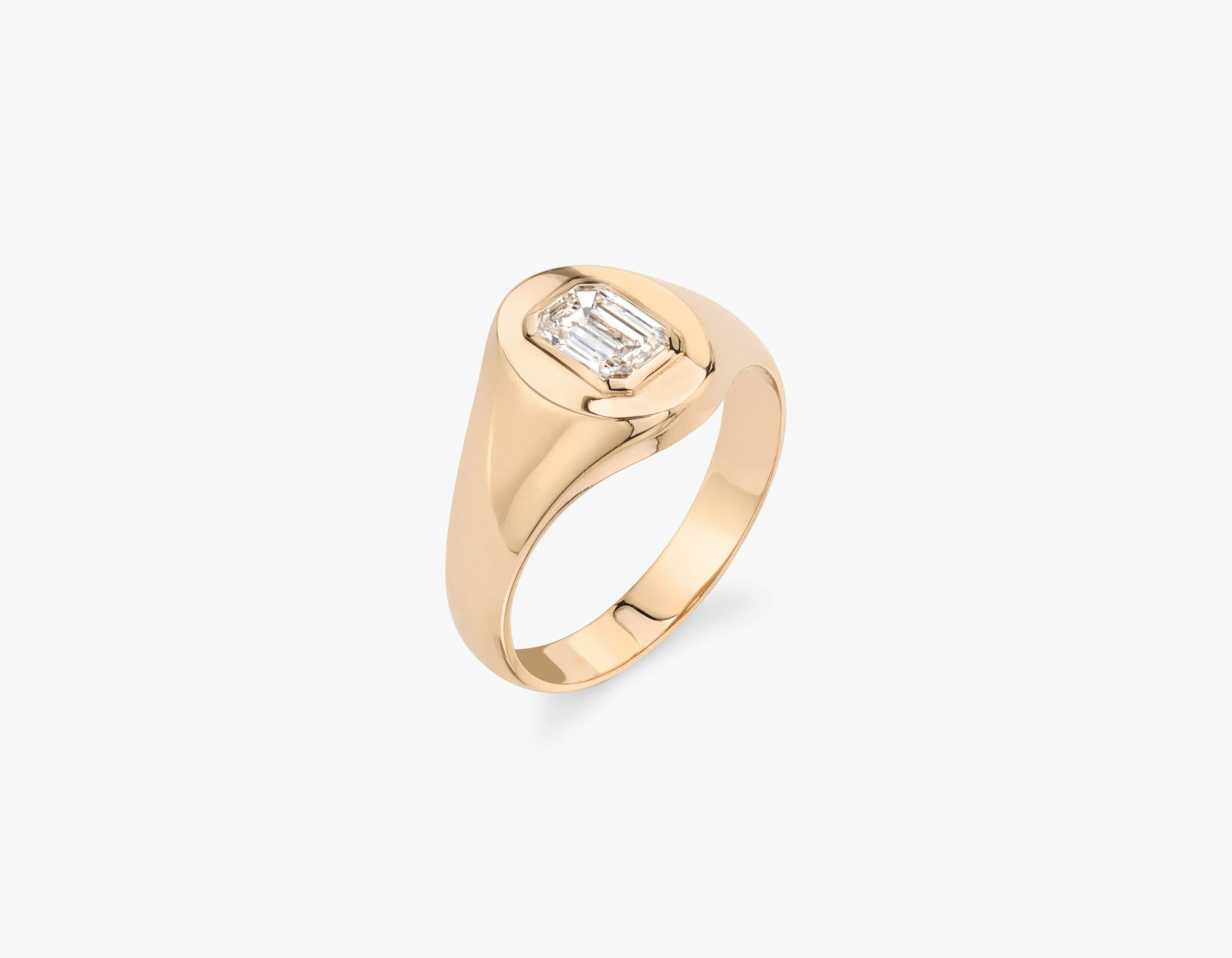 VRAI Signet Ring | Emerald | 14k | Rose Gold