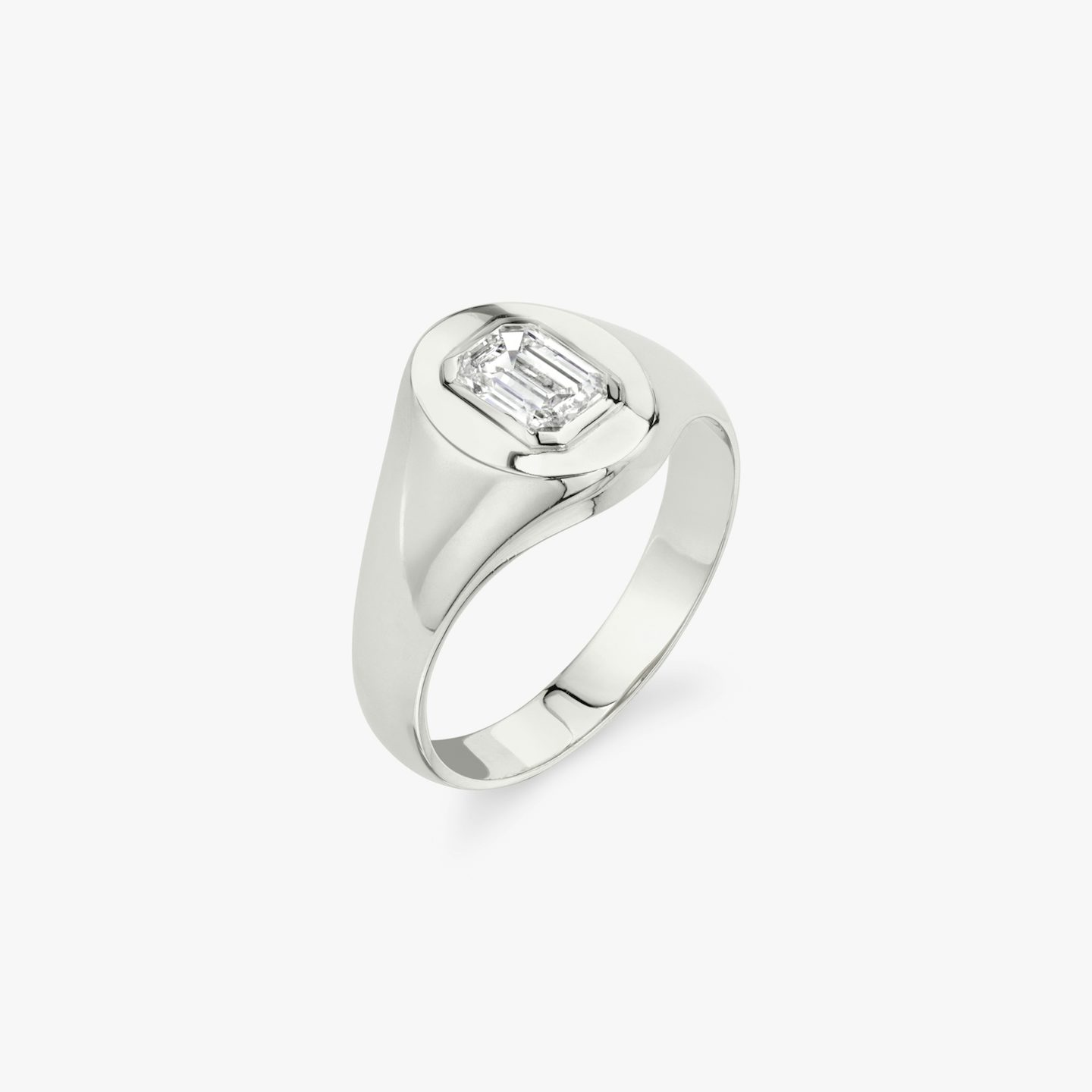 VRAI Signet Ring | Emerald | 14k | White Gold