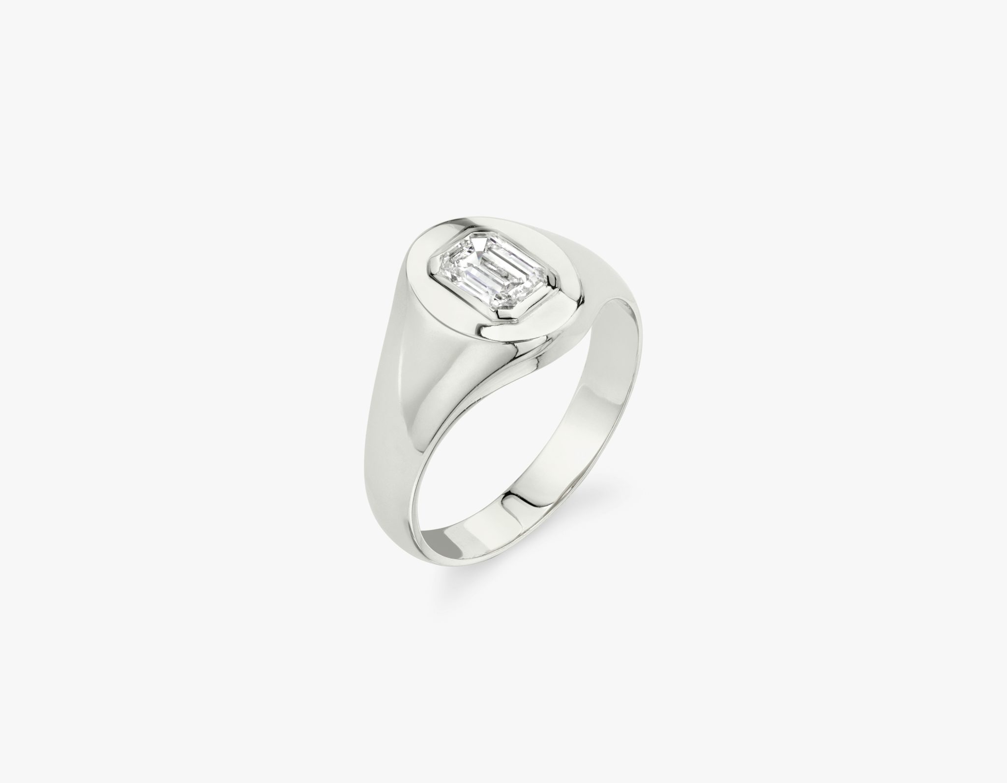 VRAI Signet Ring | Emerald | 14k | White Gold