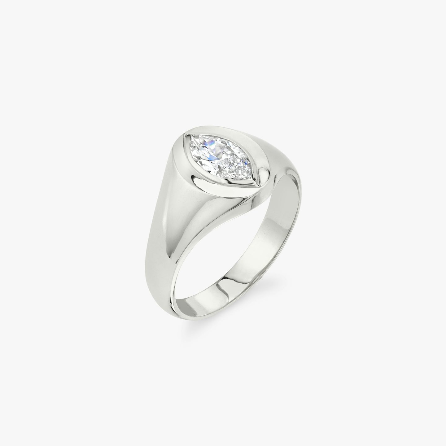 VRAI Signet Ring | Marquise | 14k | White Gold