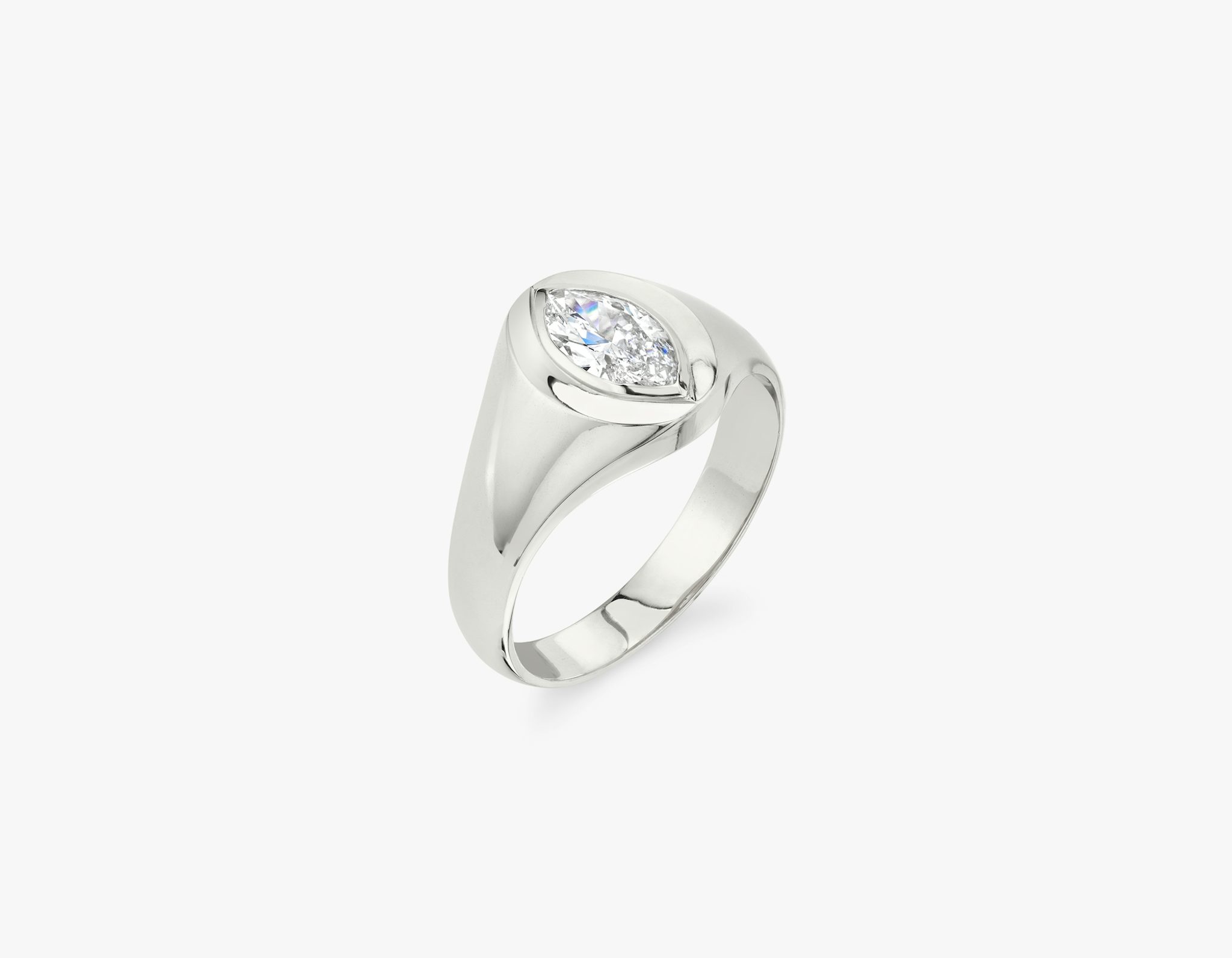 VRAI Signet Ring | Marquise | 14k | White Gold