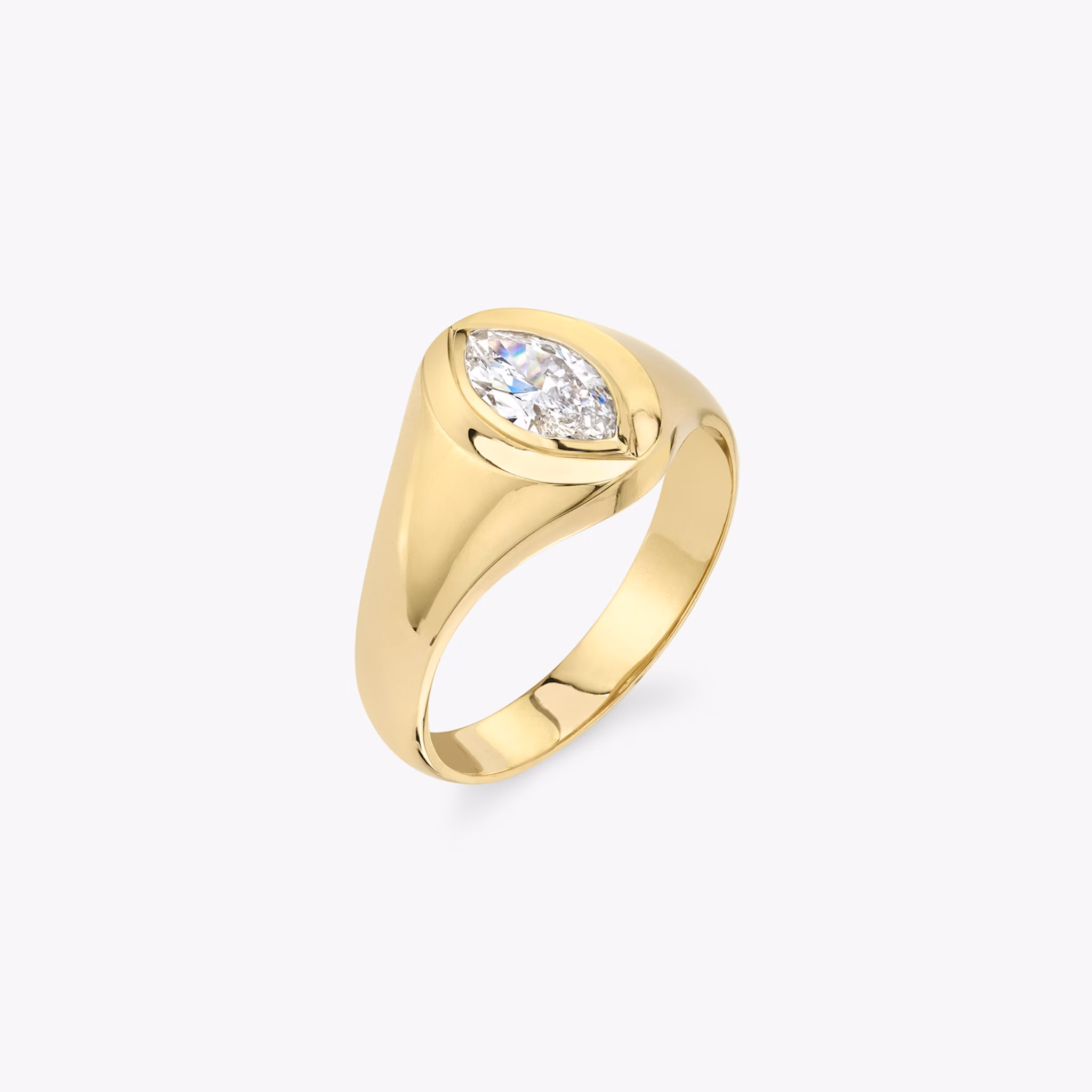 VRAI Signet Ring | Marquise | 14k | Yellow Gold