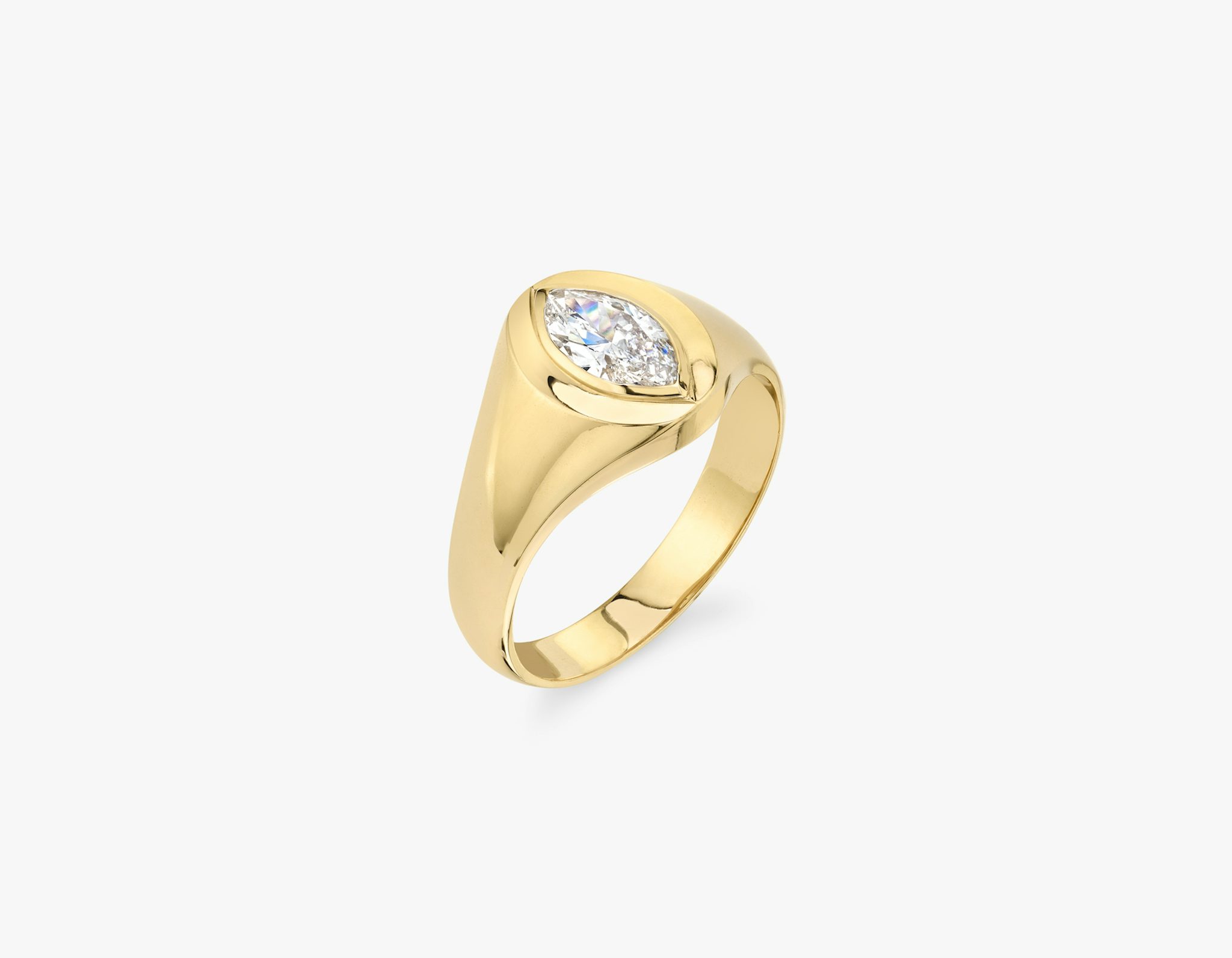 VRAI Signet Ring | Marquise | 14k | Yellow Gold