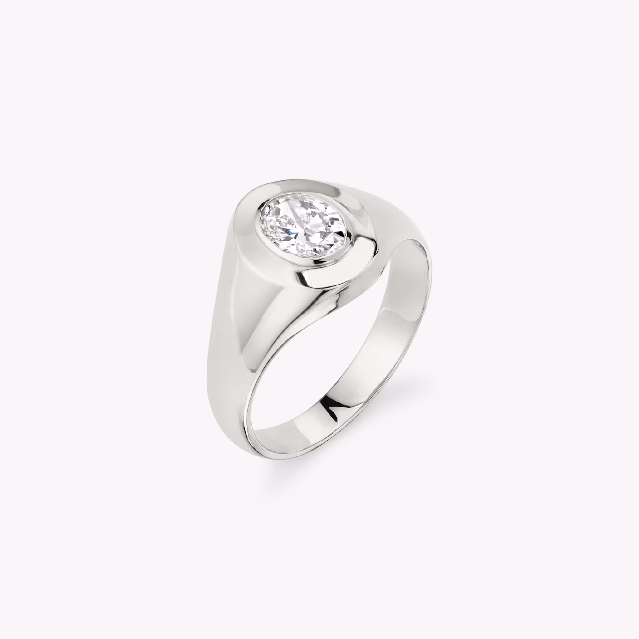 VRAI Signet Ring | Oval | 14k | White Gold