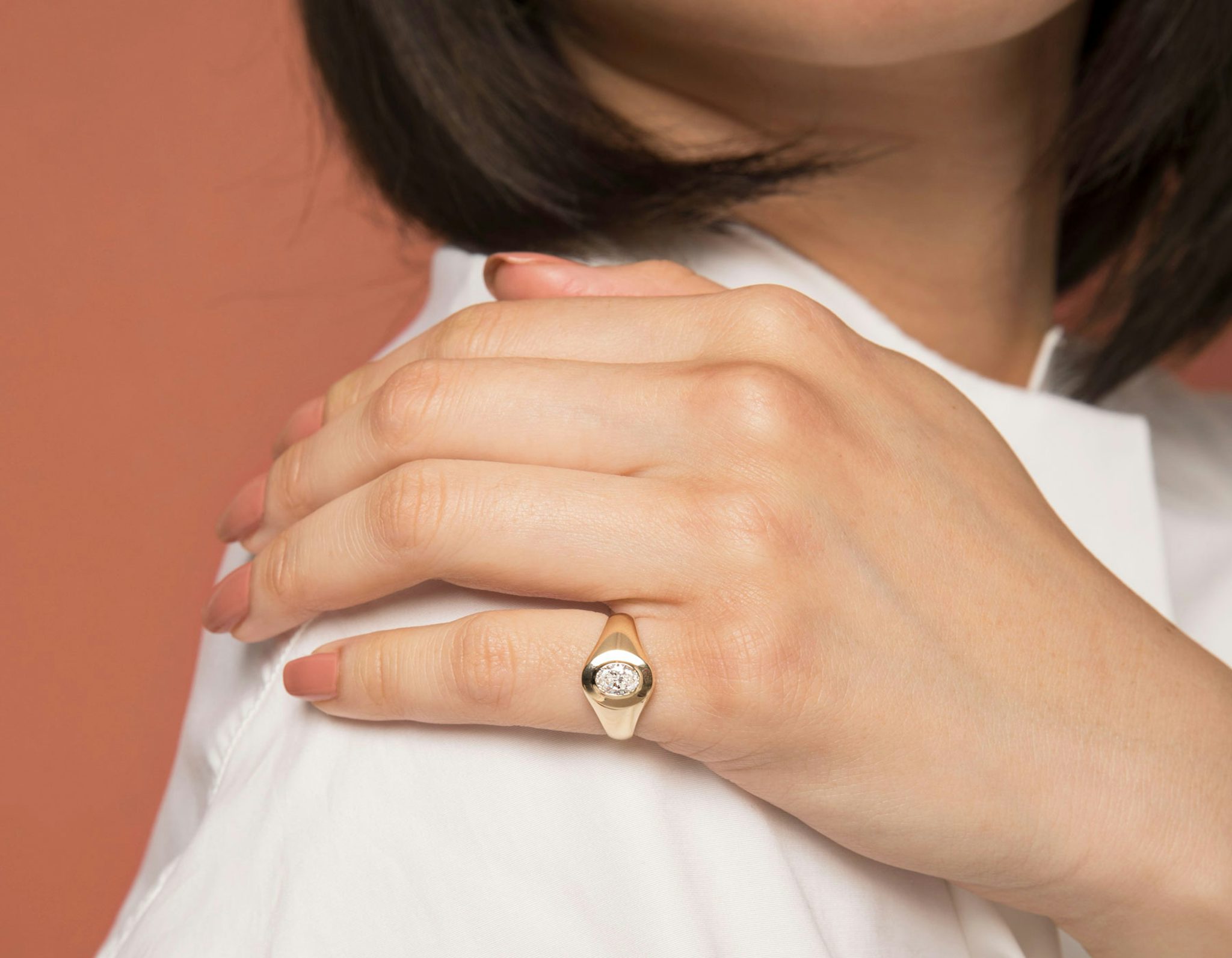 VRAI Signet Ring | Oval | 14k | Rose Gold