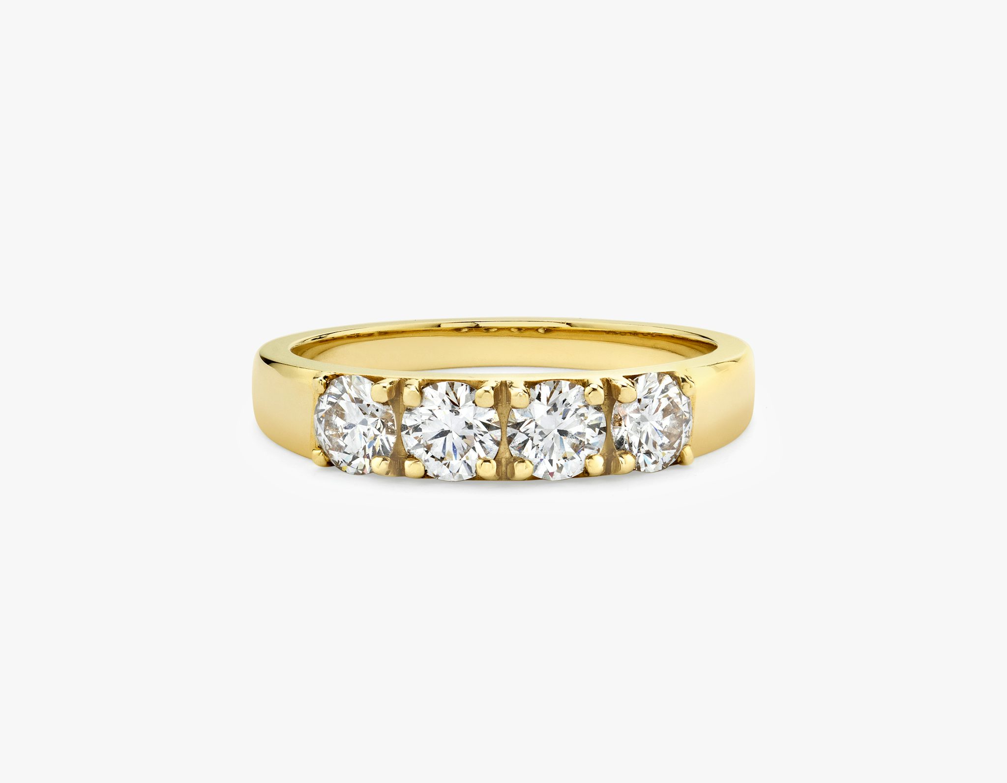 VRAI Tetrad Ring | Round Brilliant | 14k | Yellow Gold