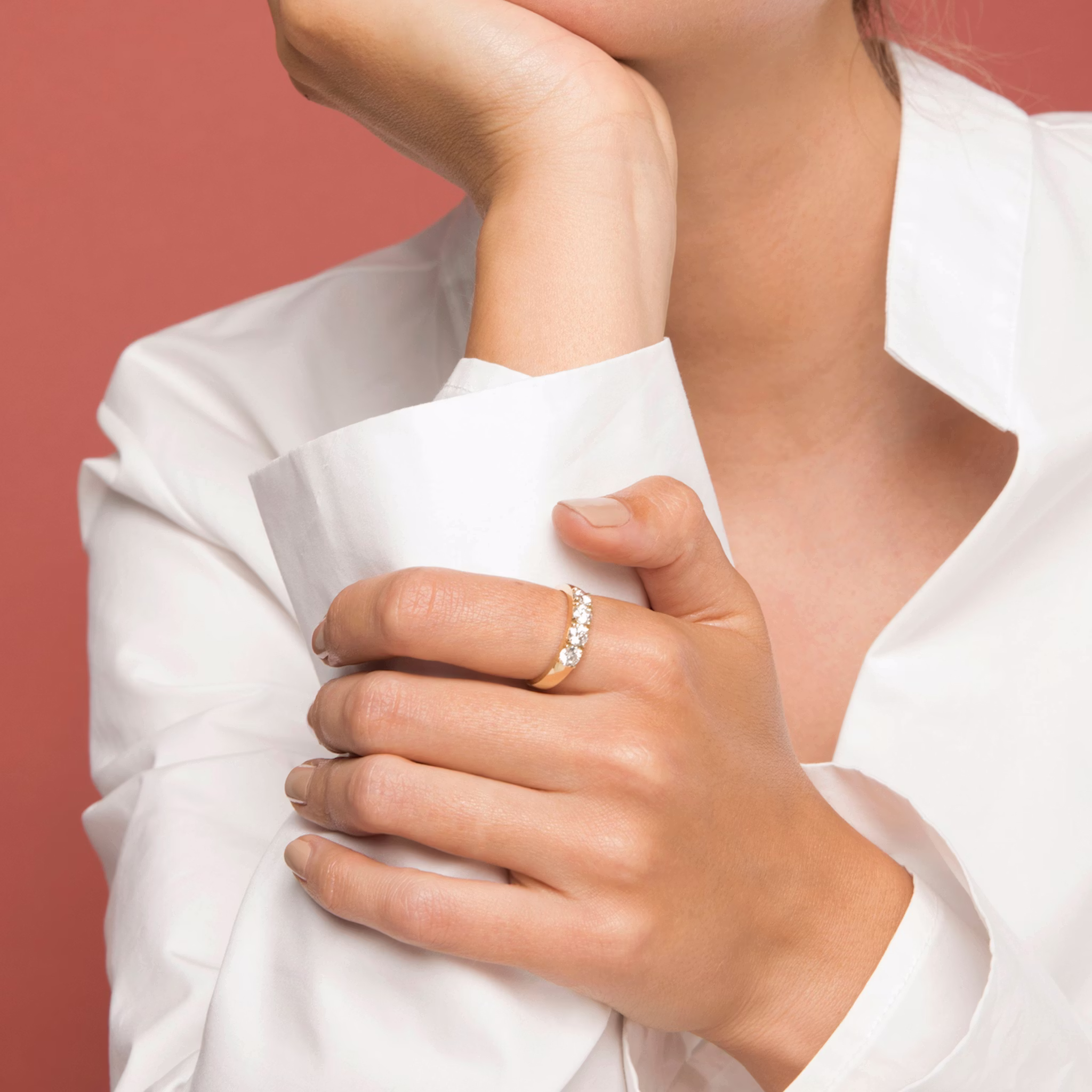 VRAI Tetrad Ring | Round Brilliant | 14k | Yellow Gold