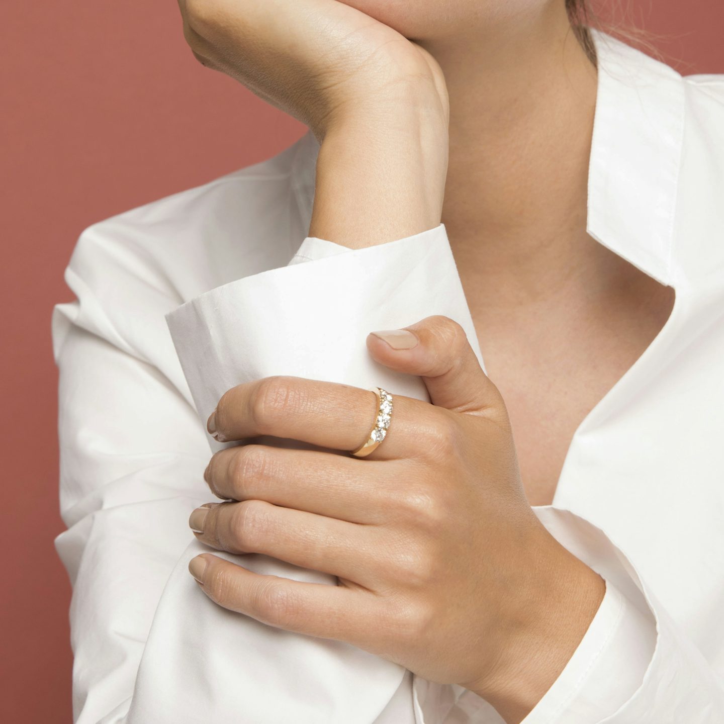 VRAI Tetrad Ring | Round Brilliant | 14k | Yellow Gold