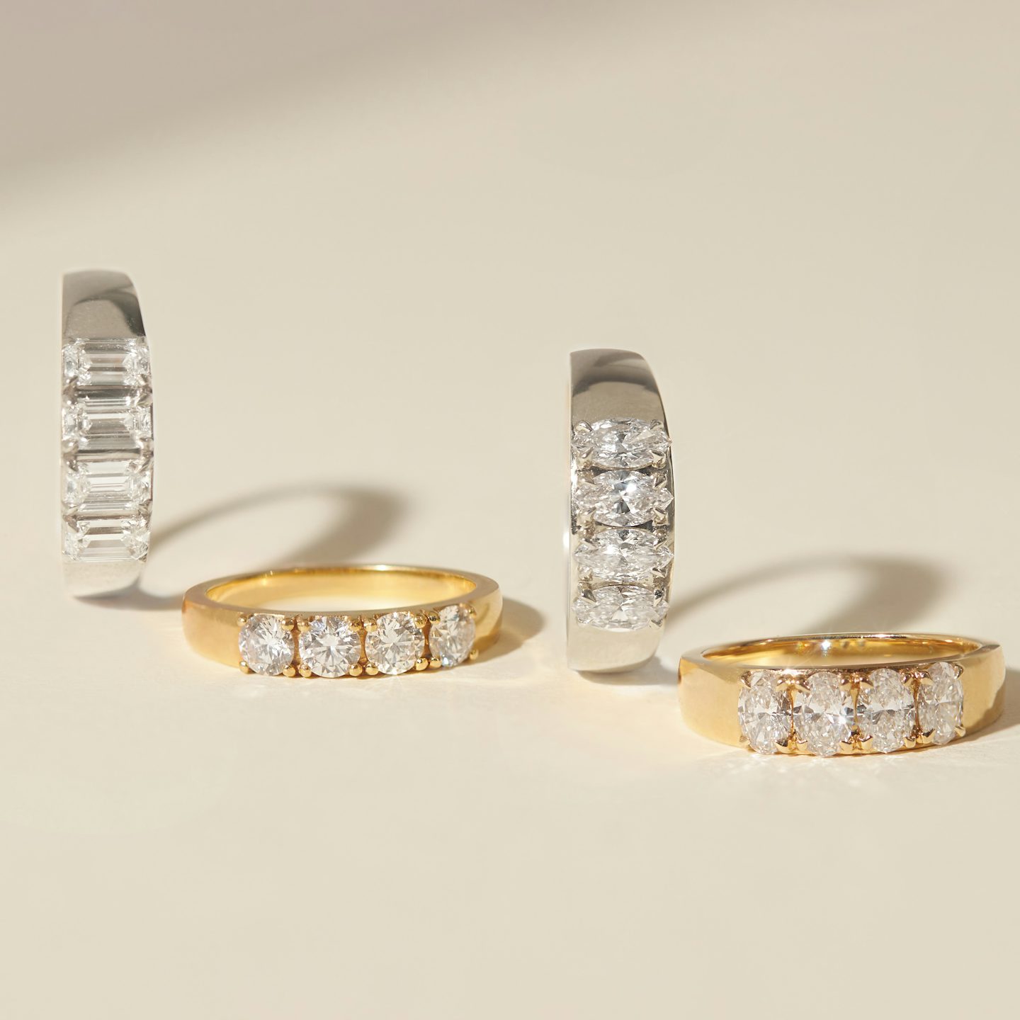 VRAI Tetrad Ring | Round Brilliant | 14k | Yellow Gold