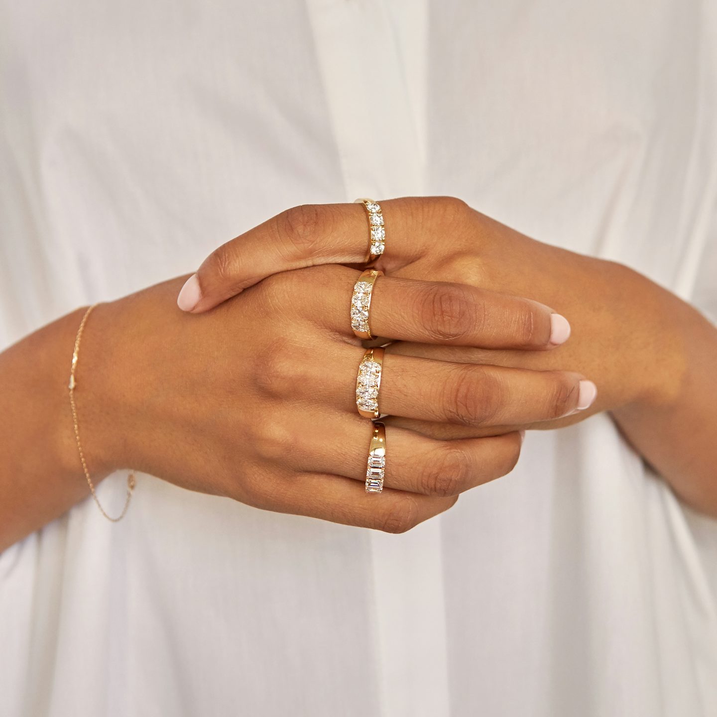 VRAI Tetrad Ring | Round Brilliant | 14k | Yellow Gold