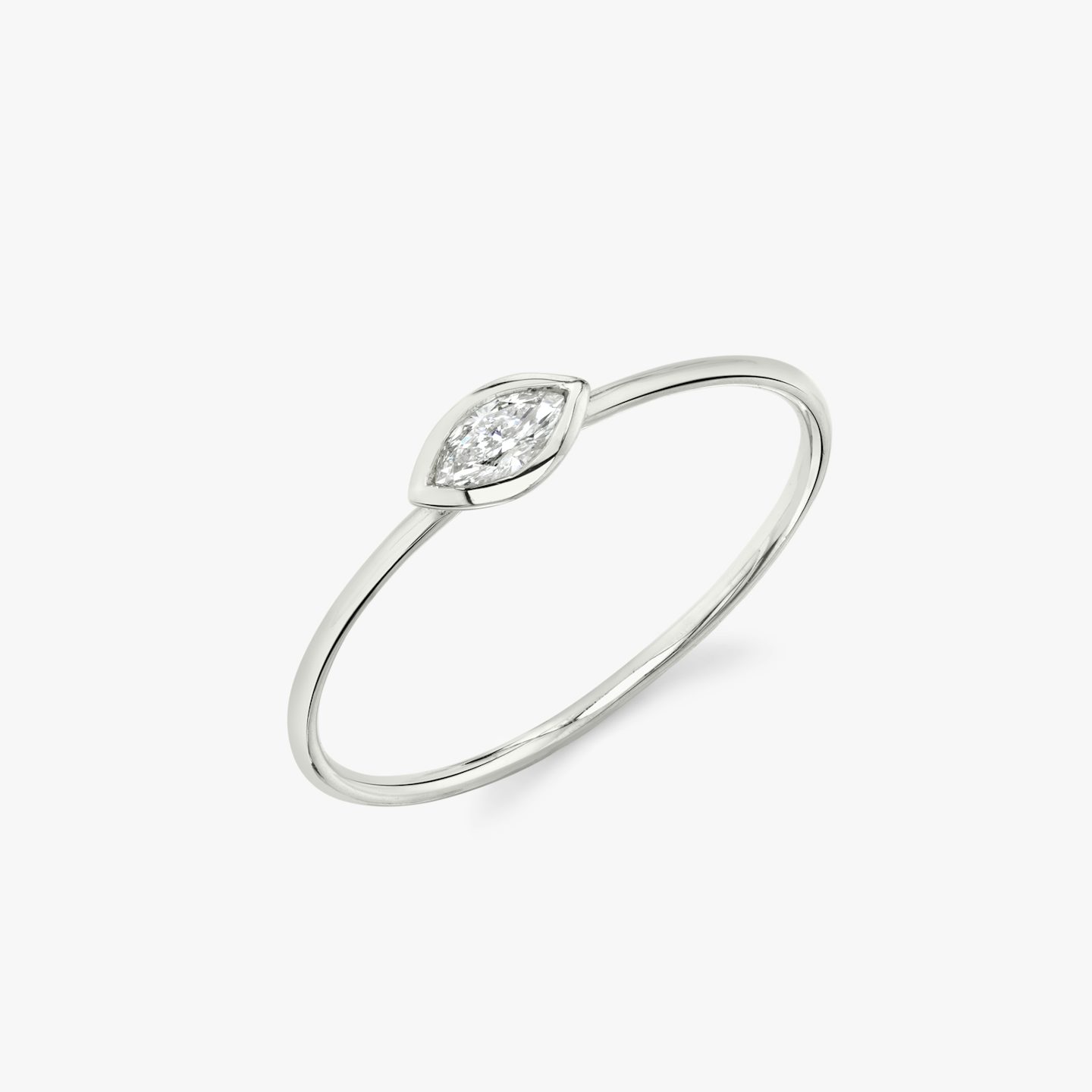 Knife-Edge Bezel Ring | Marquise | 14k | White Gold