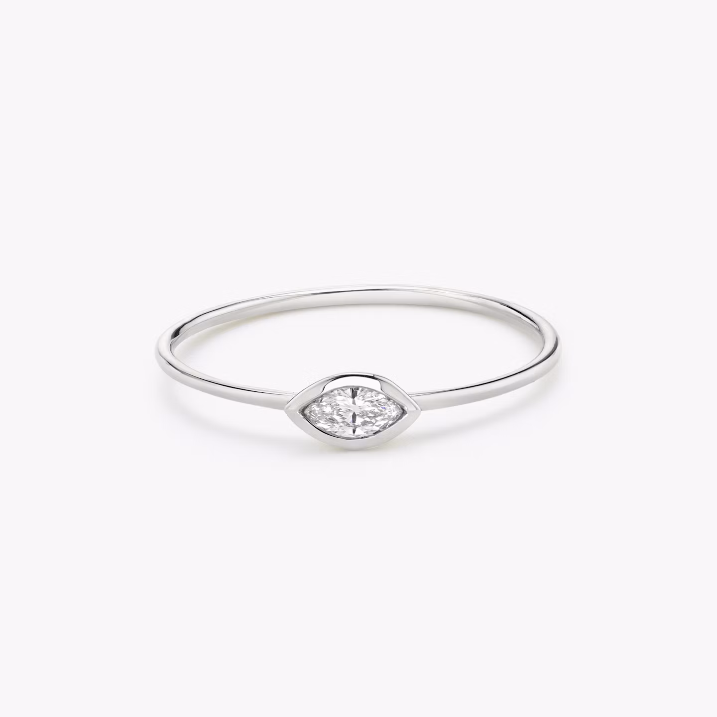 Knife-Edge Bezel Ring | Marquise | 14k | White Gold