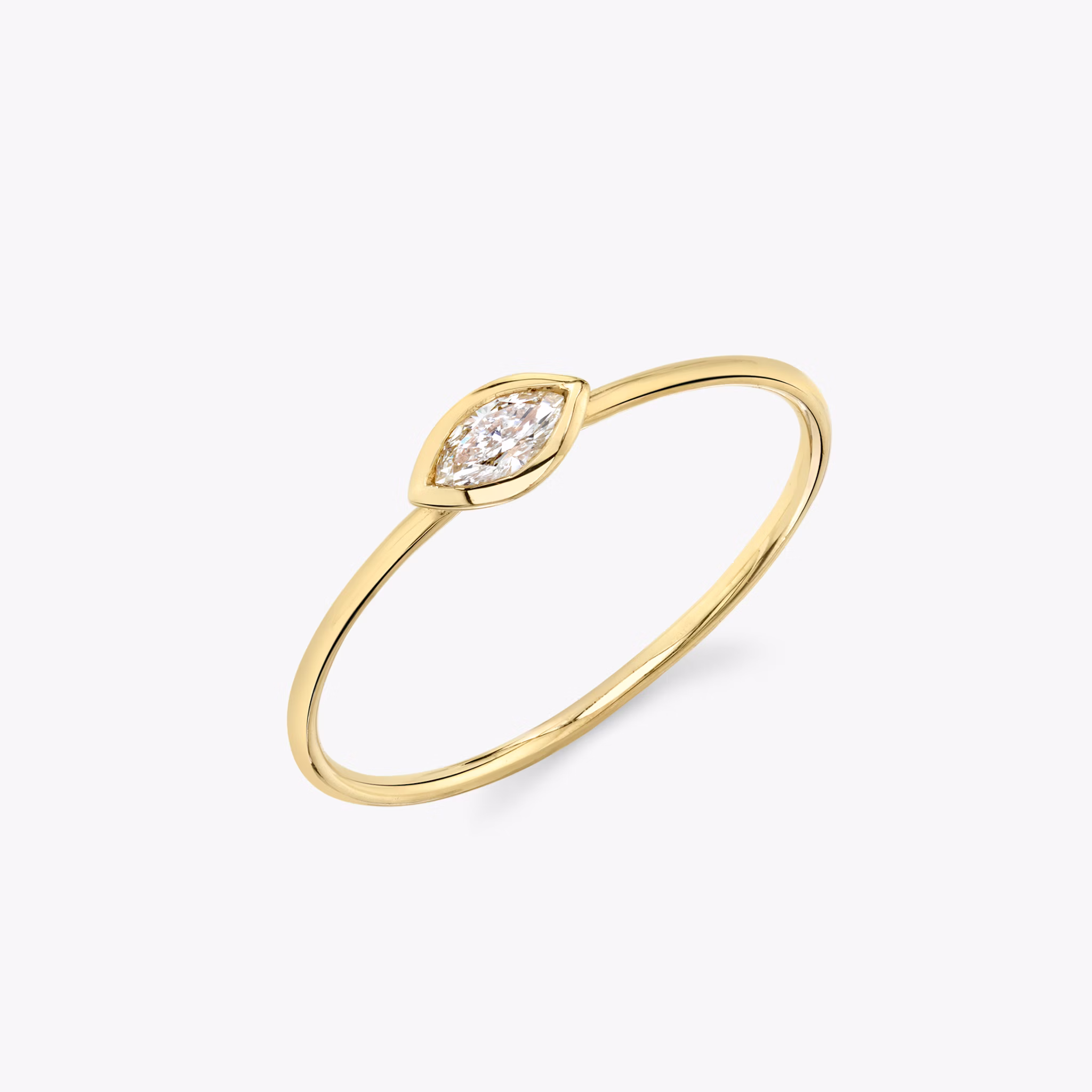Knife-Edge Bezel Ring | Marquise | 14k | Yellow Gold