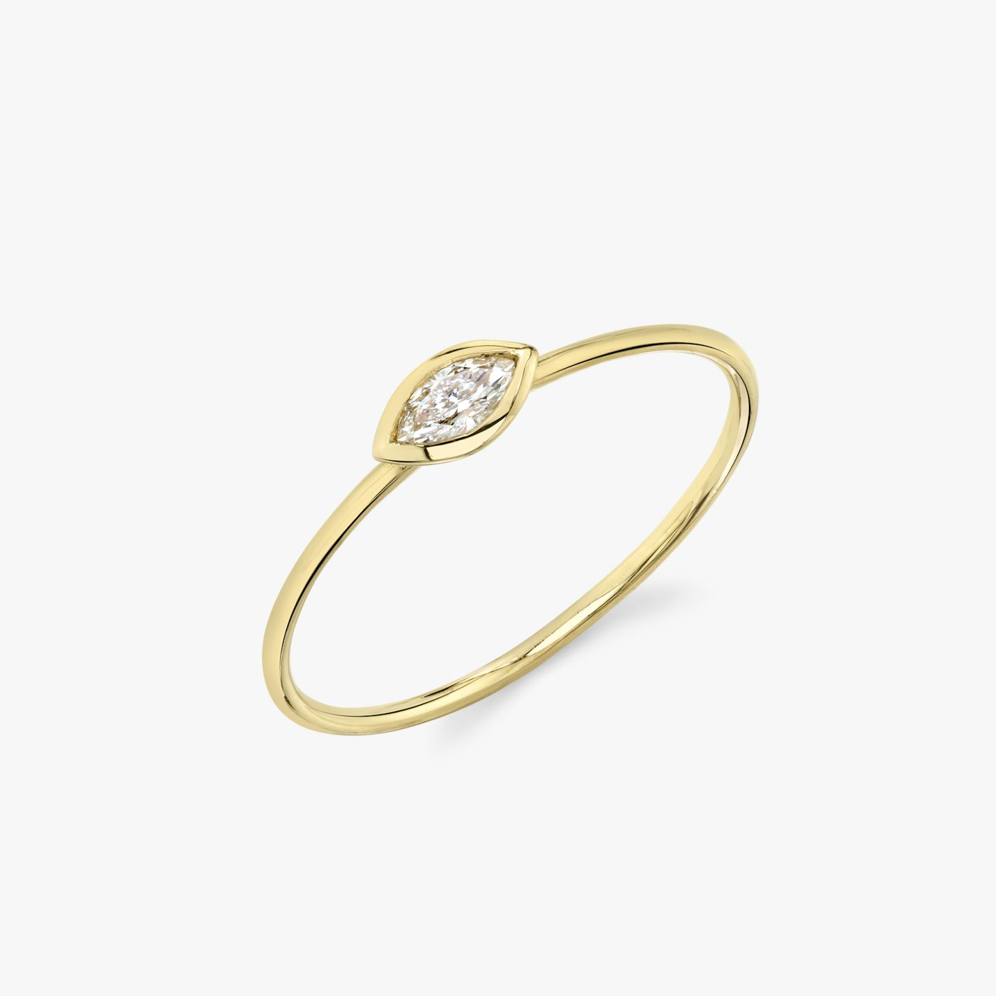 Knife-Edge Bezel Ring | Marquise | 14k | Yellow Gold