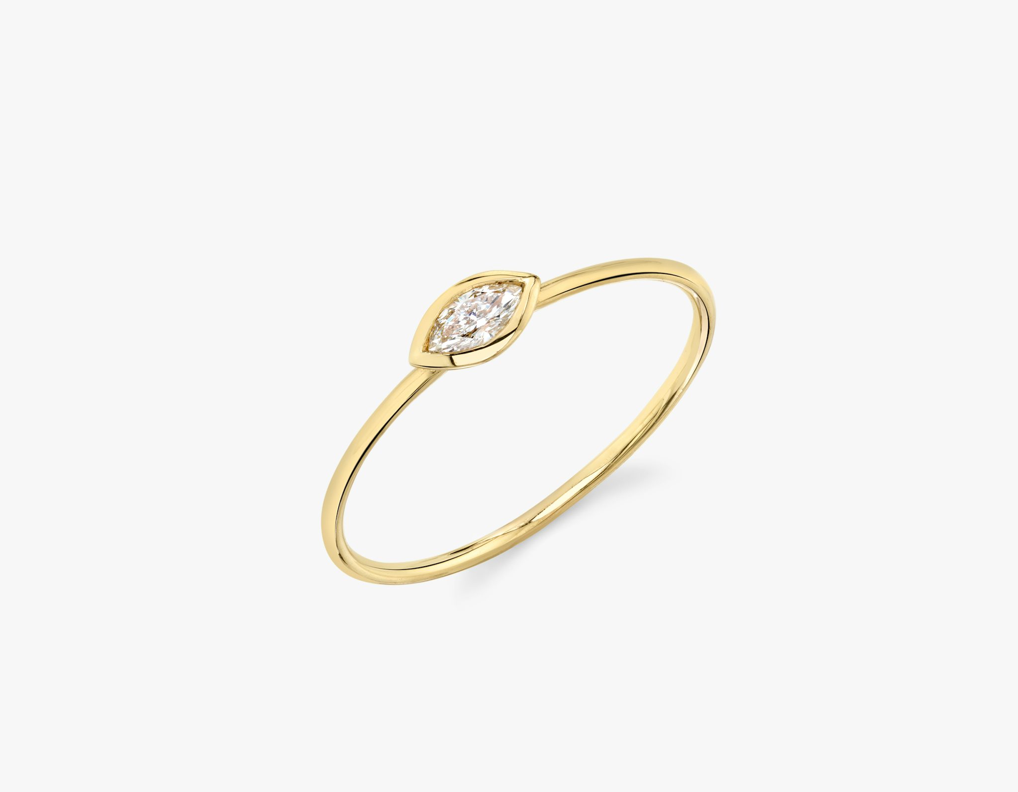 Knife-Edge Bezel Ring | Marquise | 14k | Yellow Gold