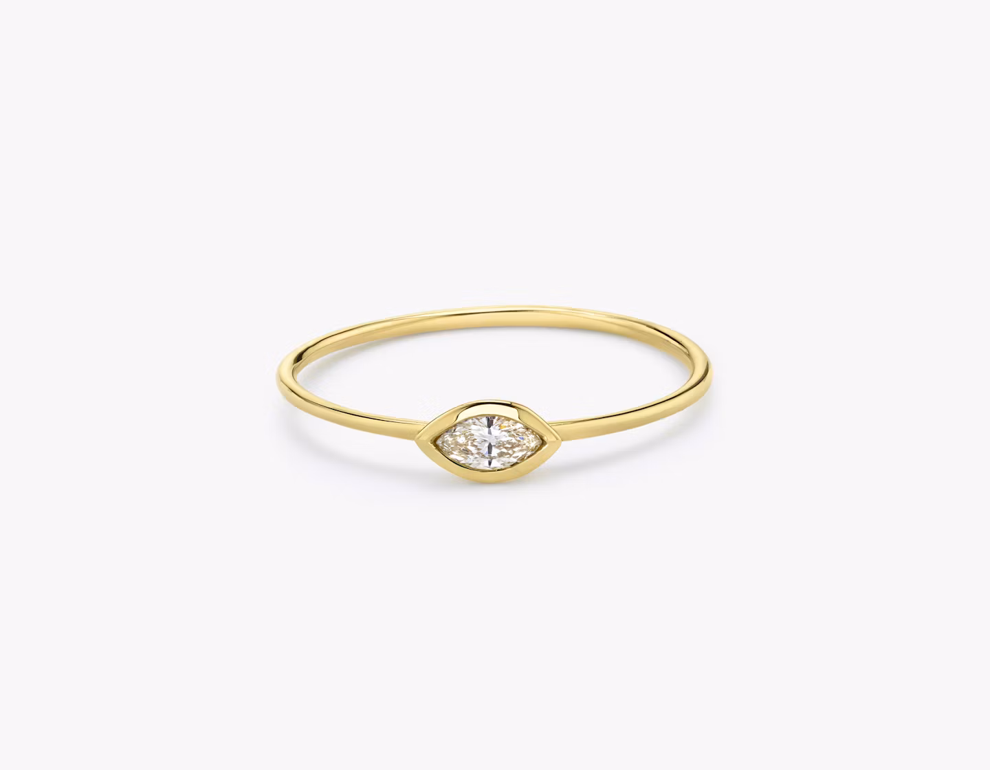 Knife-Edge Bezel Ring Marquise | Yellow Gold