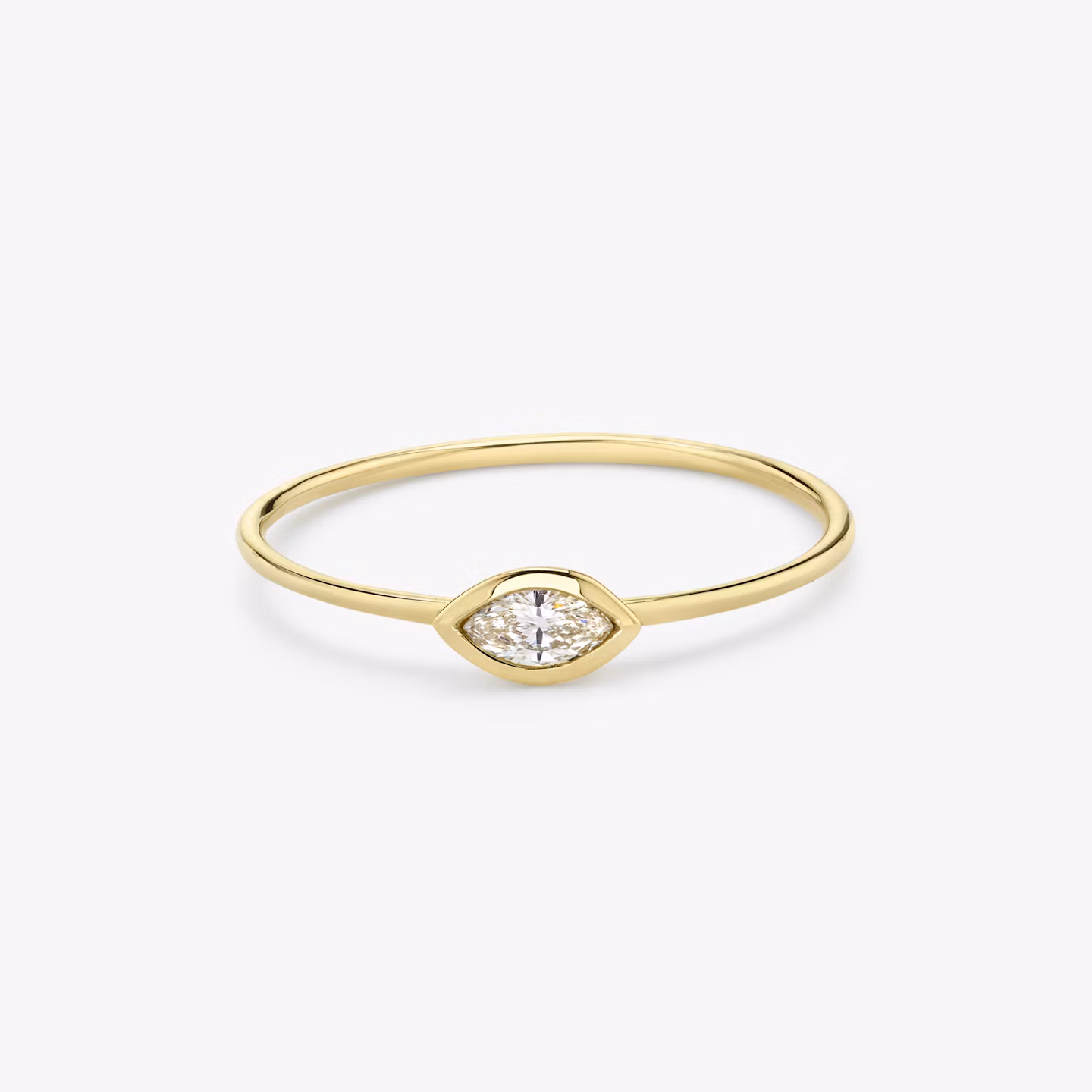 Knife-Edge Bezel Ring | Marquise | 14k | Yellow Gold