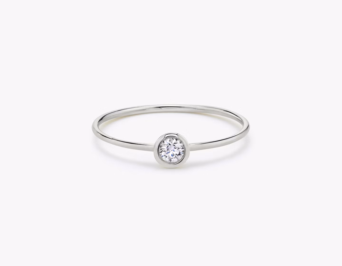 Knife-Edge Bezel Ring Round Brilliant | White Gold