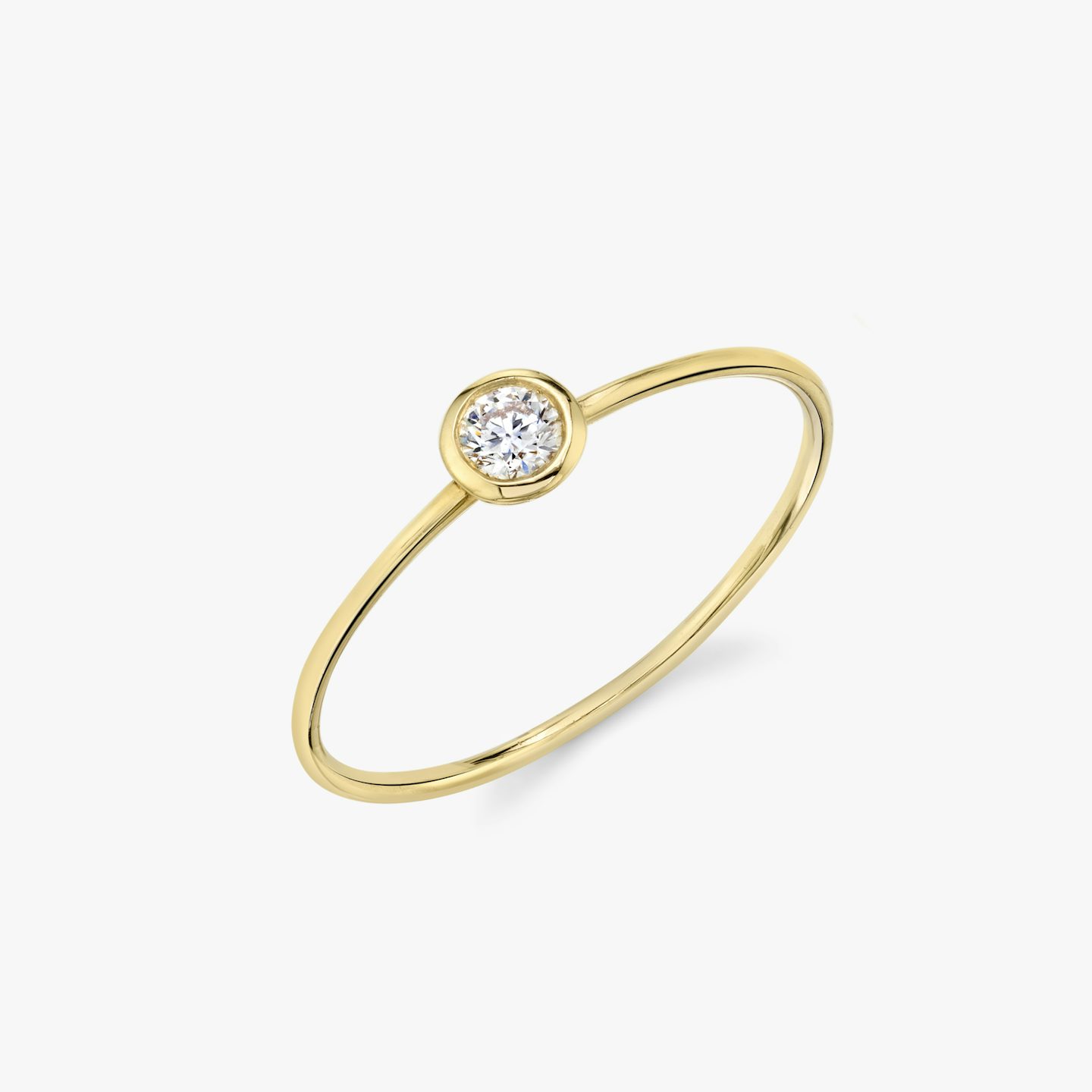 Anillo Knife-Edge Bezel | Brillante | 14k | Oro amarillo