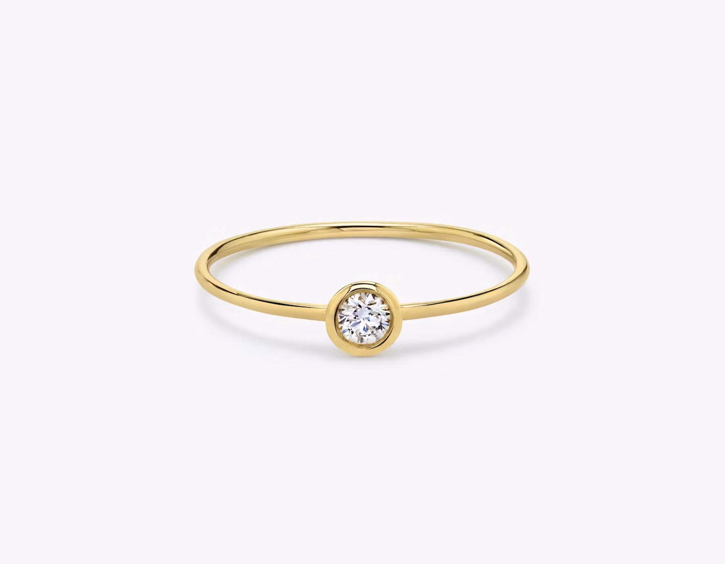 Knife-Edge Bezel Ring Round Brilliant | Yellow Gold