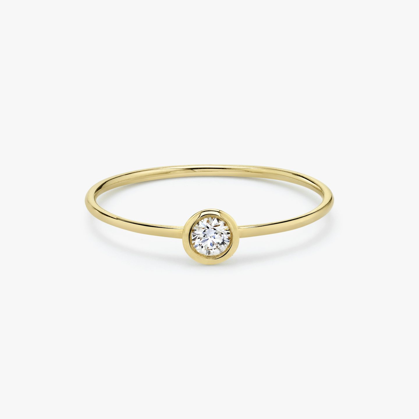 Anillo Knife-Edge Bezel | Brillante | 14k | Oro amarillo