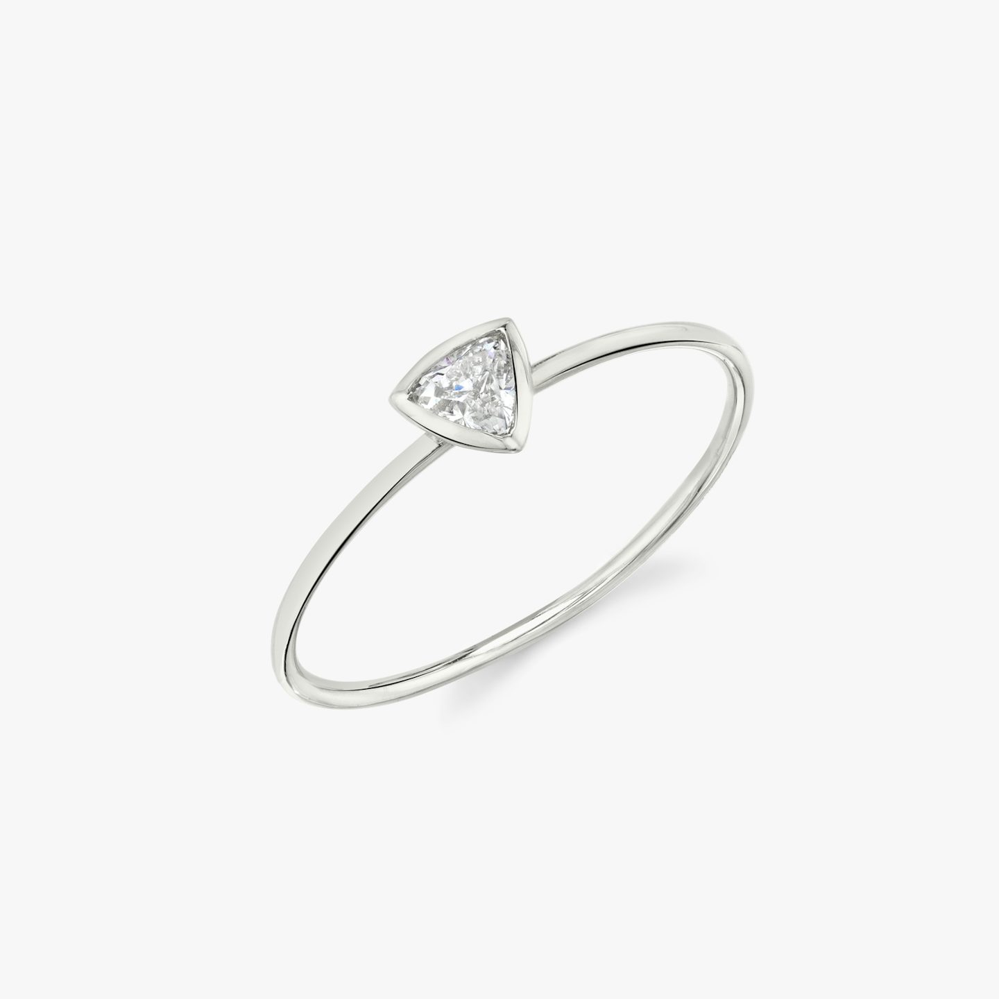 Knife-Edge Bezel Ring | Trillion | 14k | White Gold