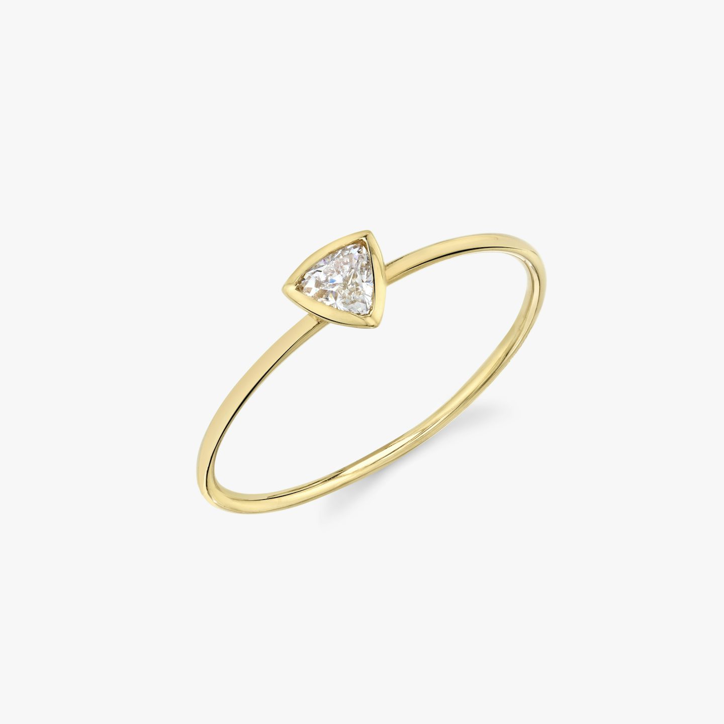 Knife-Edge Bezel Ring | Trillion | 14k | Yellow Gold