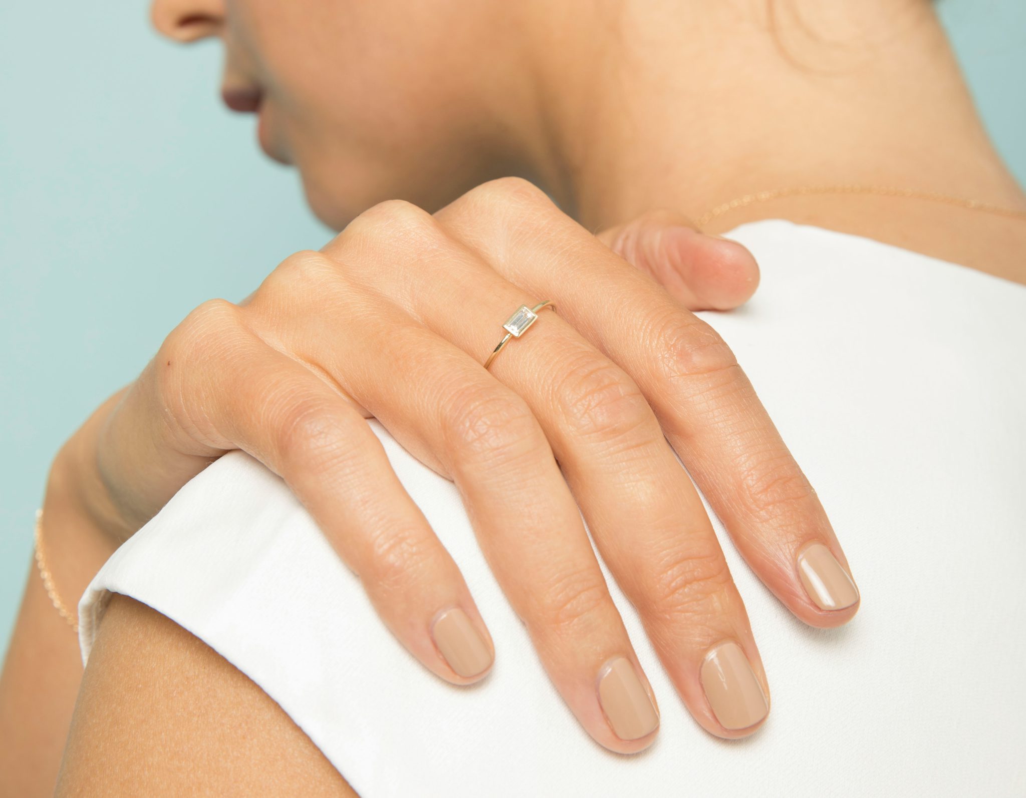 Knife-Edge Bezel Ring | Baguette | 14k | Yellow Gold