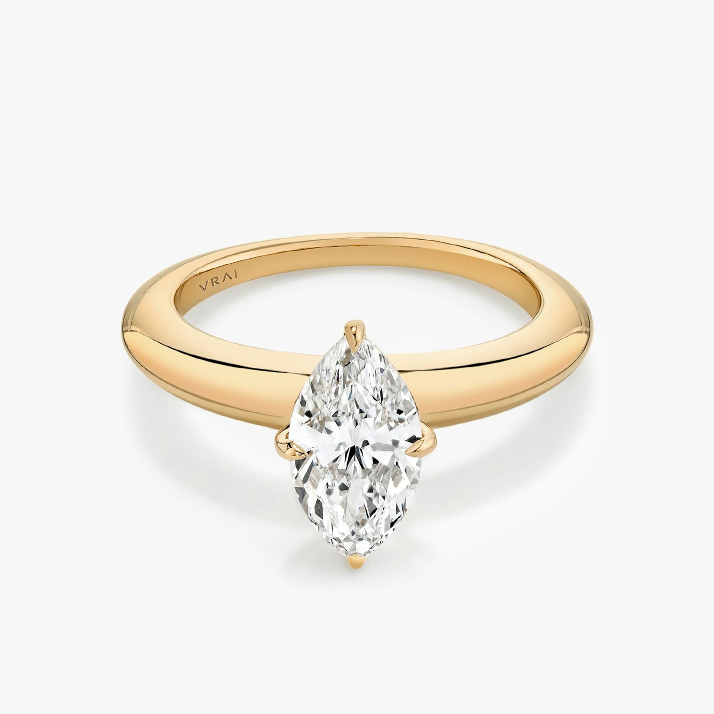 Bague de fiançailles Curator | Marquise | 14k | Or rose | bandAccent: Simple | diamondOrientation: vertical | caratWeight: other