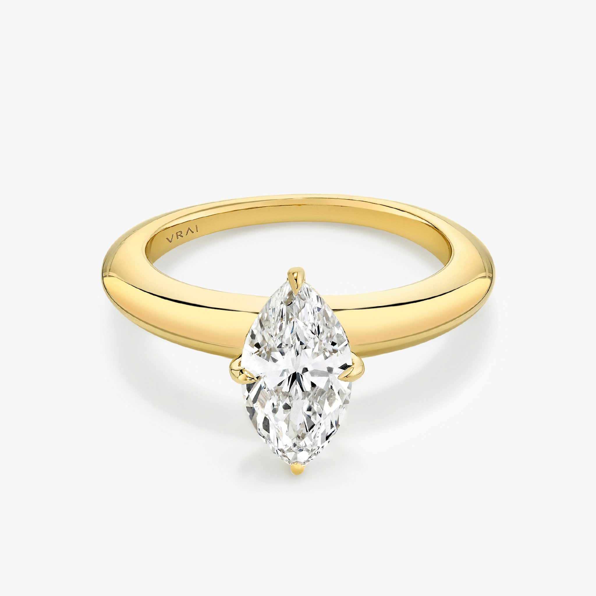 The Curator | Marquise | 18k | Yellow Gold | bandAccent: Plain | diamondOrientation: vertical | caratWeight: other