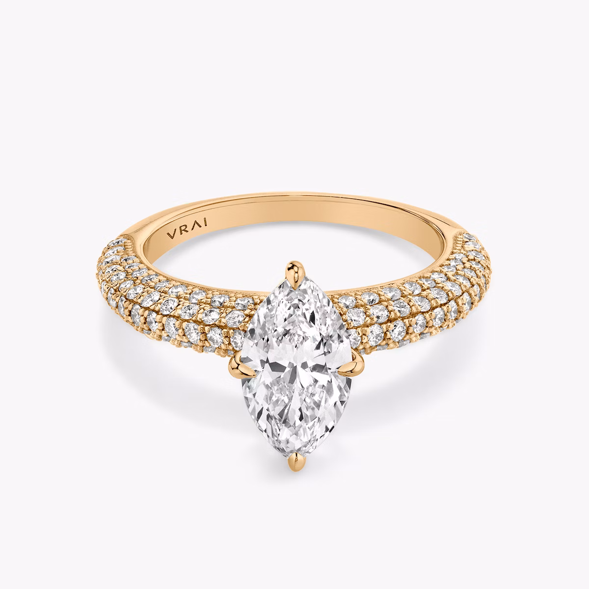 The Curator | Marquise | 14k | Rose Gold | bandAccent: Pavé | diamondOrientation: vertical | caratWeight: other
