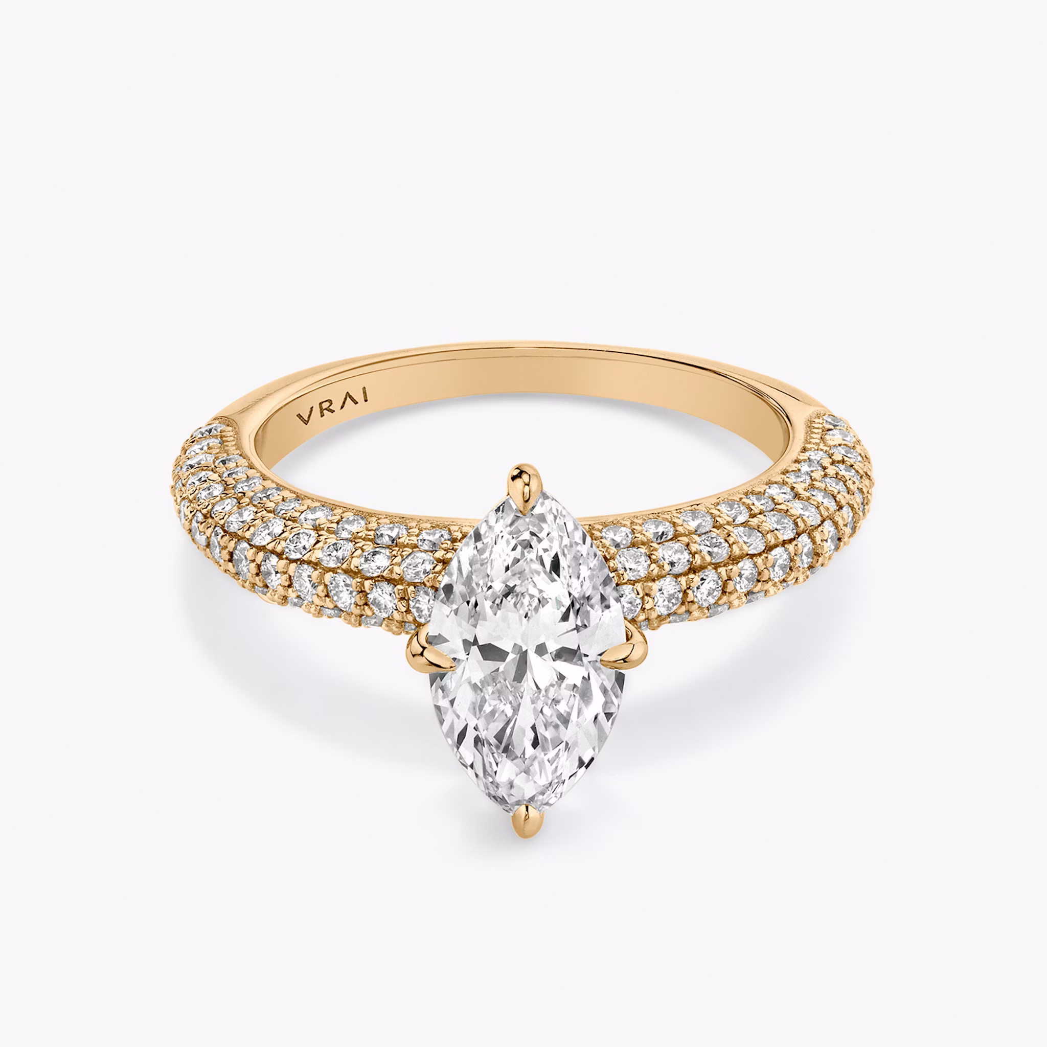 The Curator | Marquise | 14k | Rose Gold | bandAccent: Pavé | diamondOrientation: vertical | caratWeight: other