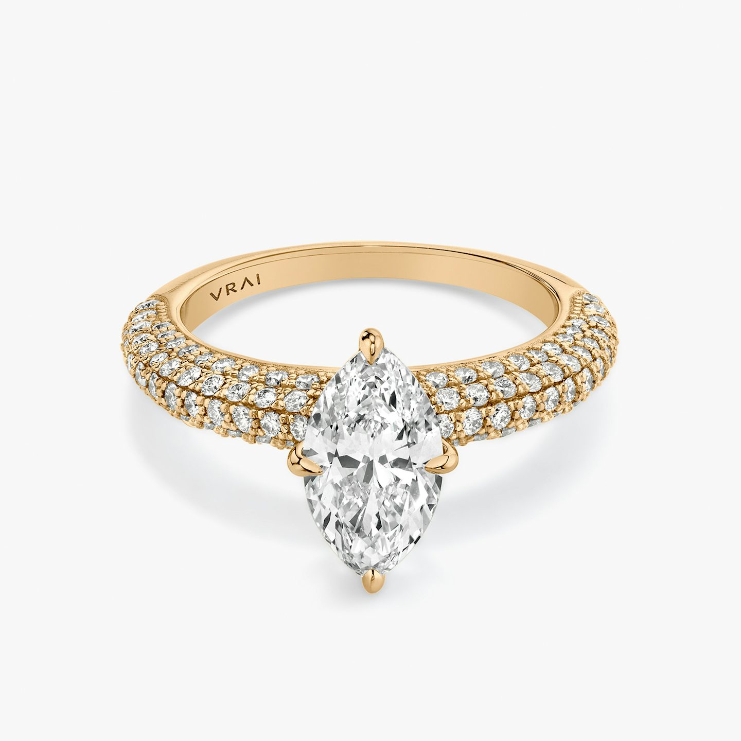 The Curator | Marquise | 14k | Rose Gold | bandAccent: Pavé | diamondOrientation: vertical | caratWeight: other