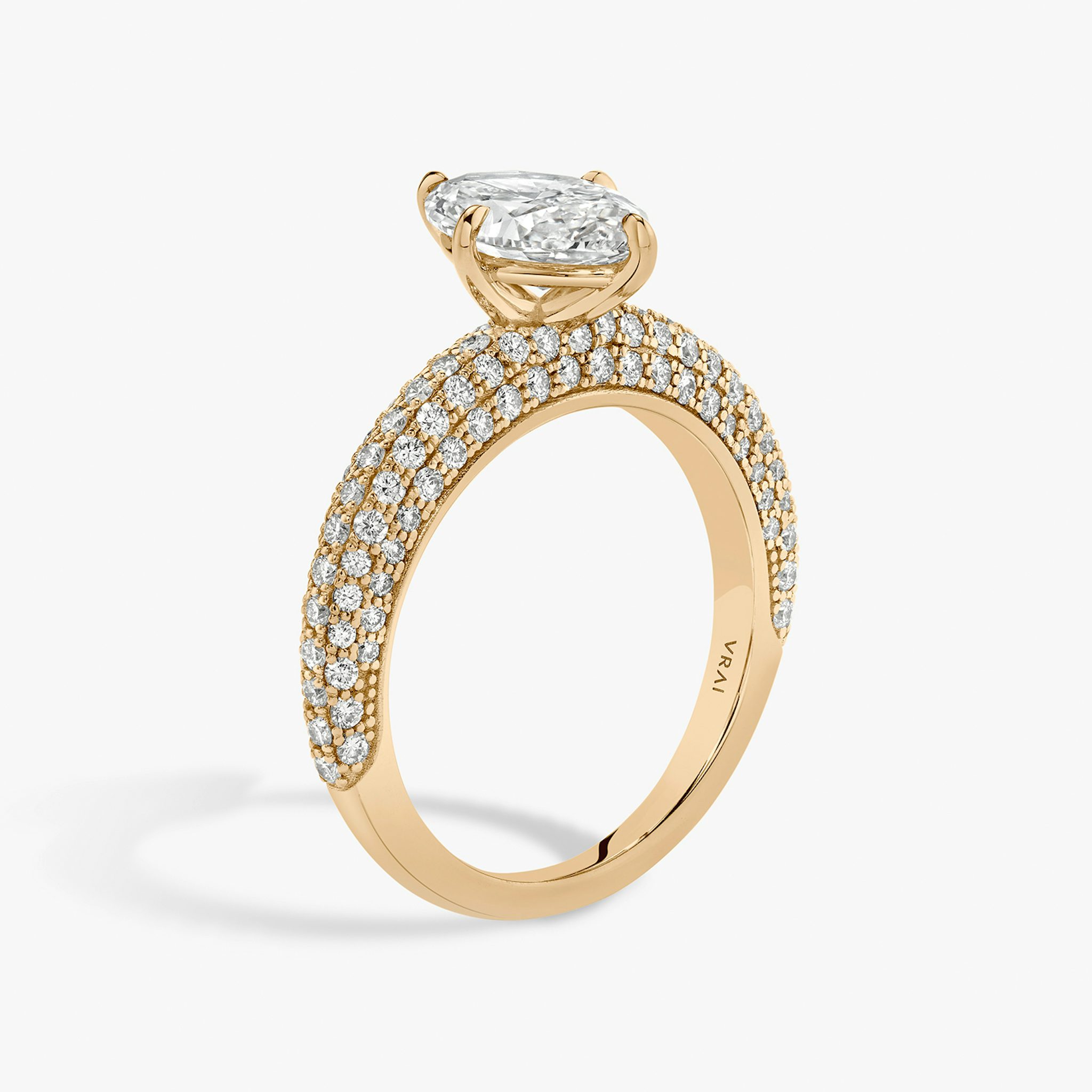 The Curator | Marquise | 14k | Rose Gold | bandAccent: Pavé | diamondOrientation: vertical | caratWeight: other