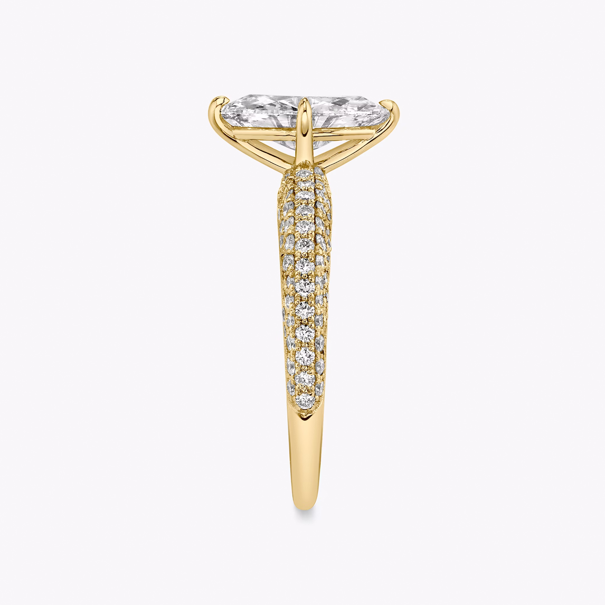 The Curator | Marquise | 18k | Yellow Gold | bandAccent: Pavé | diamondOrientation: vertical | caratWeight: other