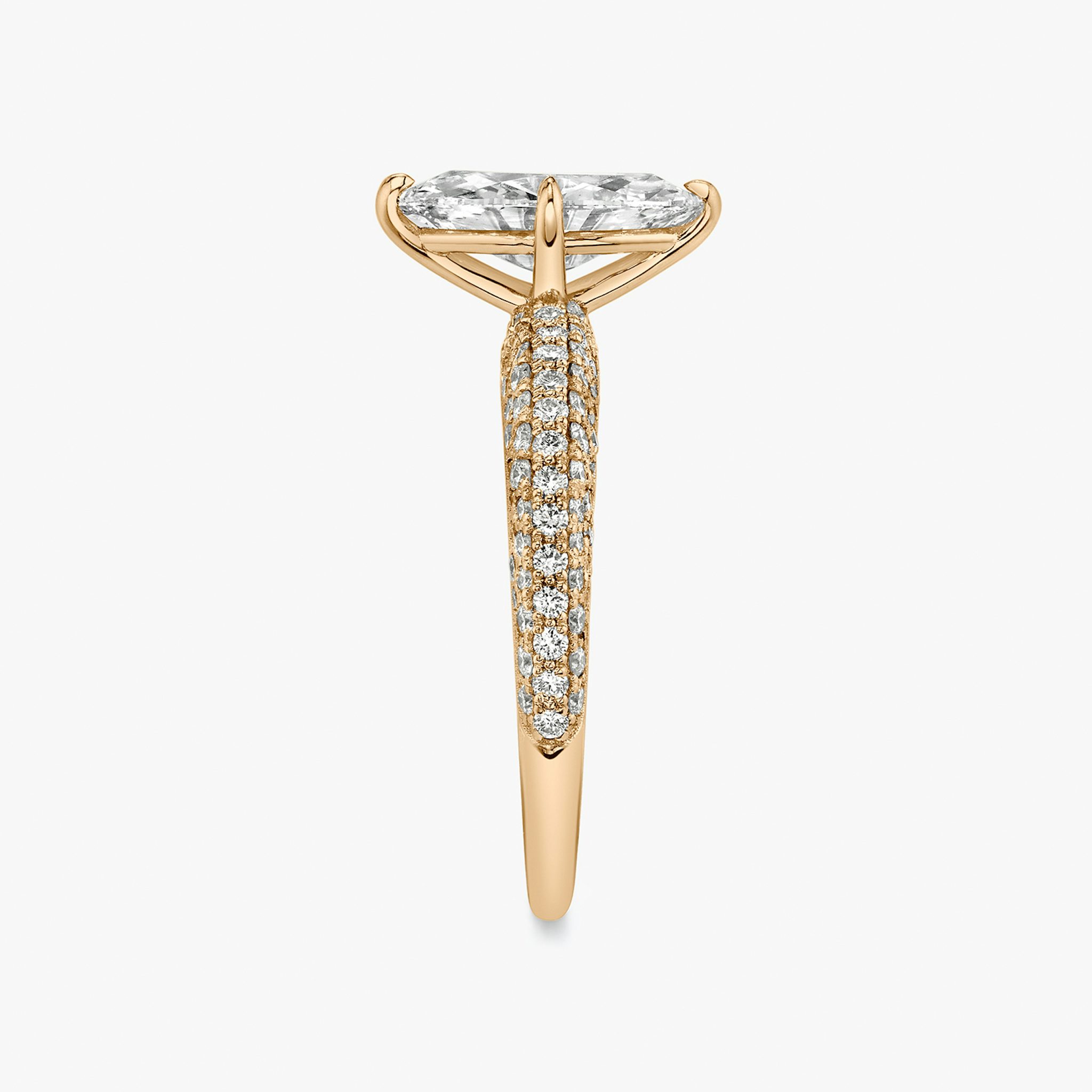 The Curator | Marquise | 14k | Rose Gold | bandAccent: Pavé | diamondOrientation: vertical | caratWeight: other