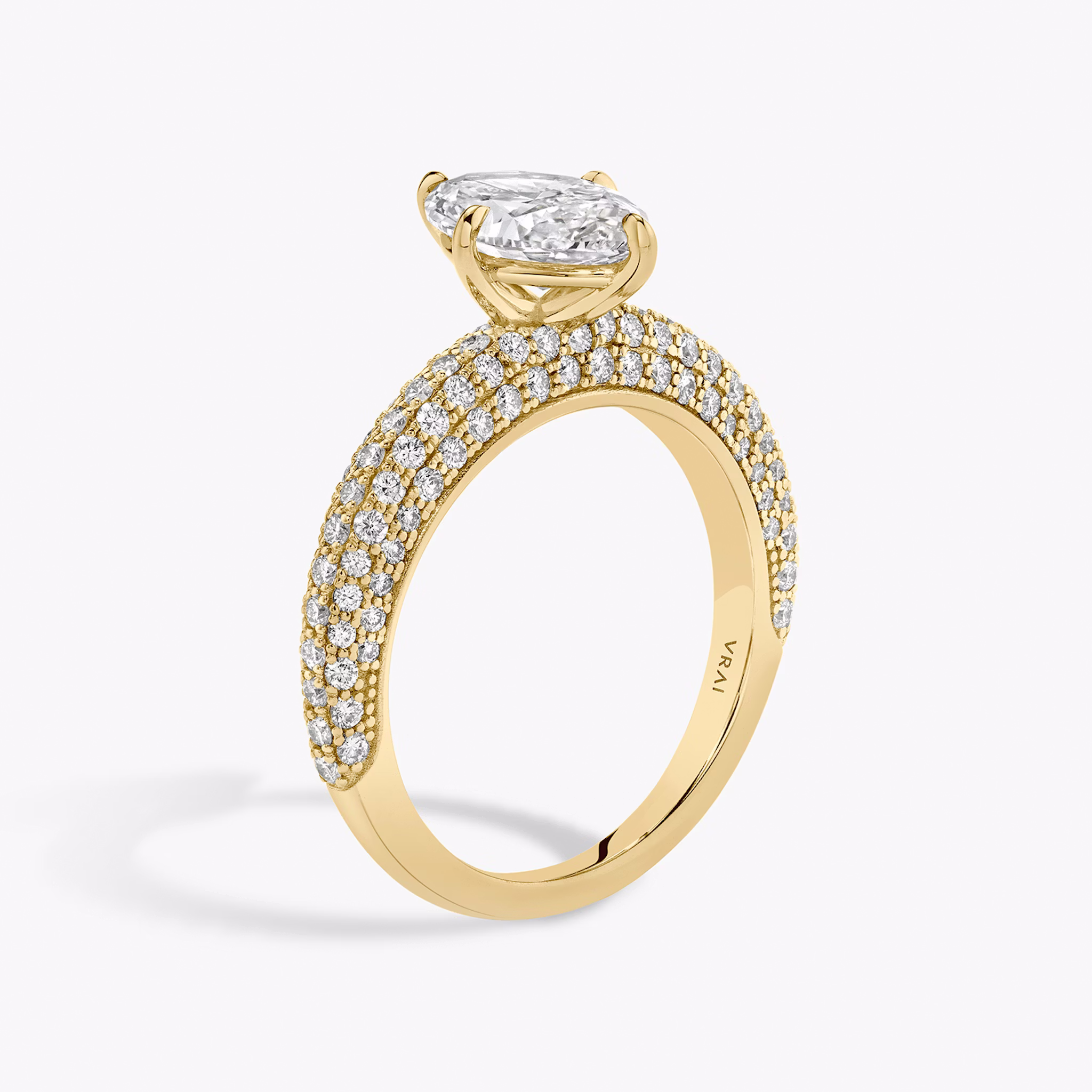The Curator | Marquise | 18k | Yellow Gold | bandAccent: Pavé | diamondOrientation: vertical | caratWeight: other