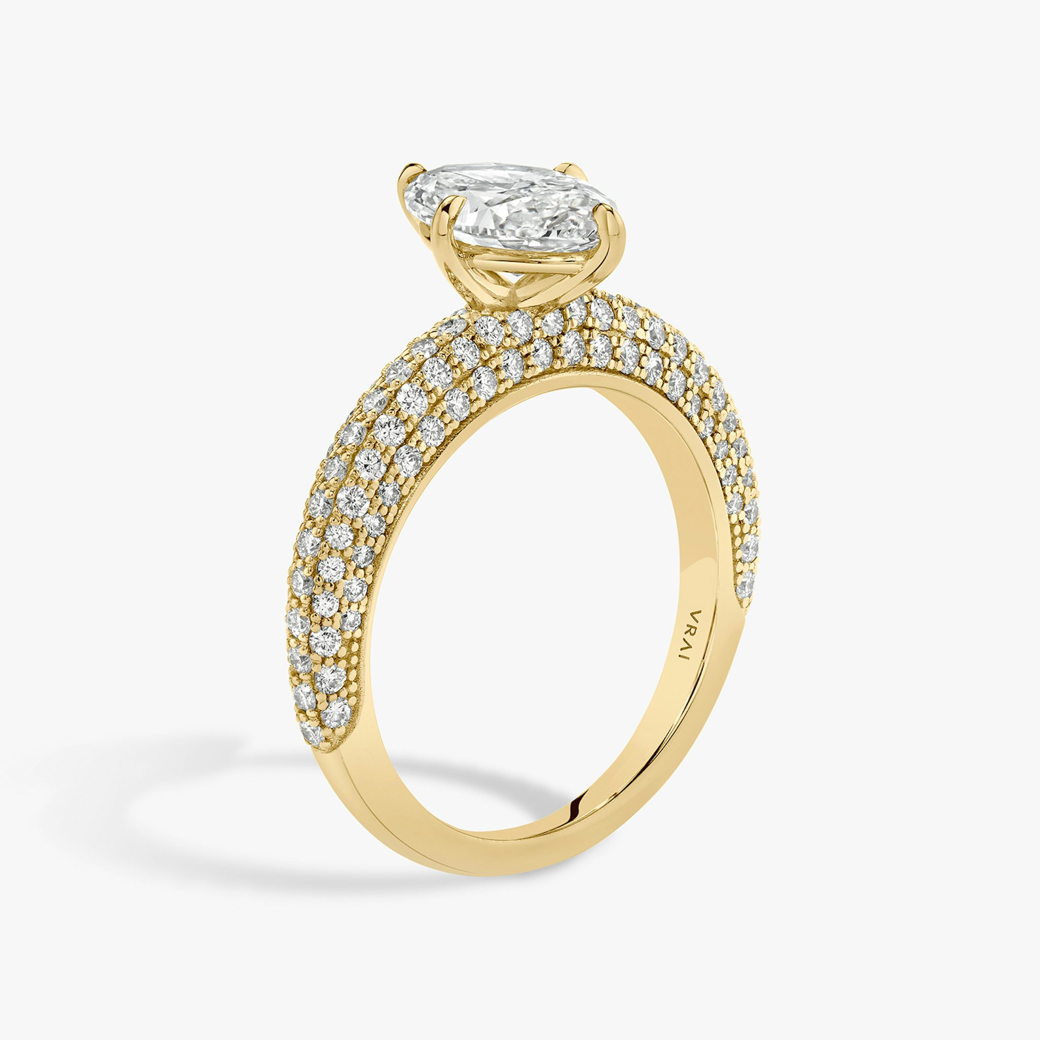 The Curator | Marquise | 18k | Yellow Gold | bandAccent: Pavé | diamondOrientation: vertical | caratWeight: other