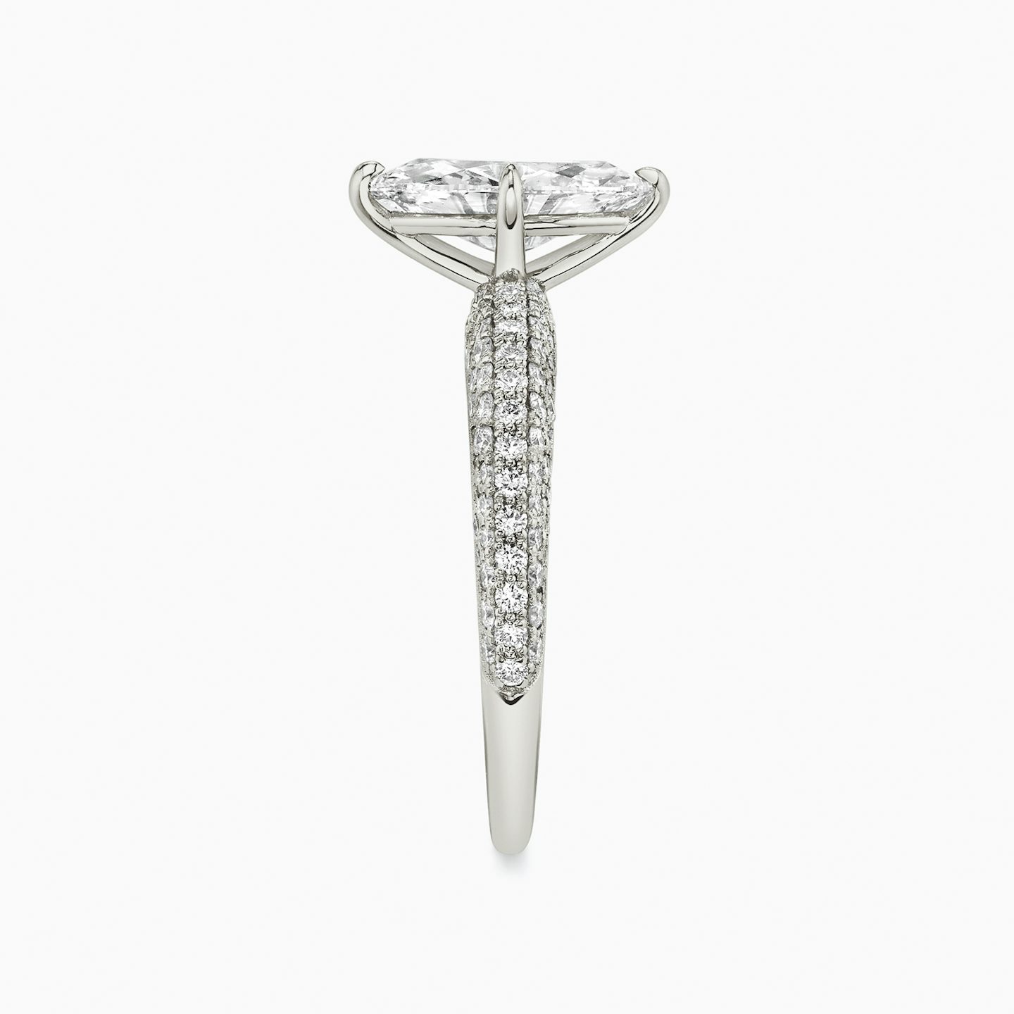 The Curator | Marquise | 18k | White Gold | bandAccent: Pavé | diamondOrientation: vertical | caratWeight: other