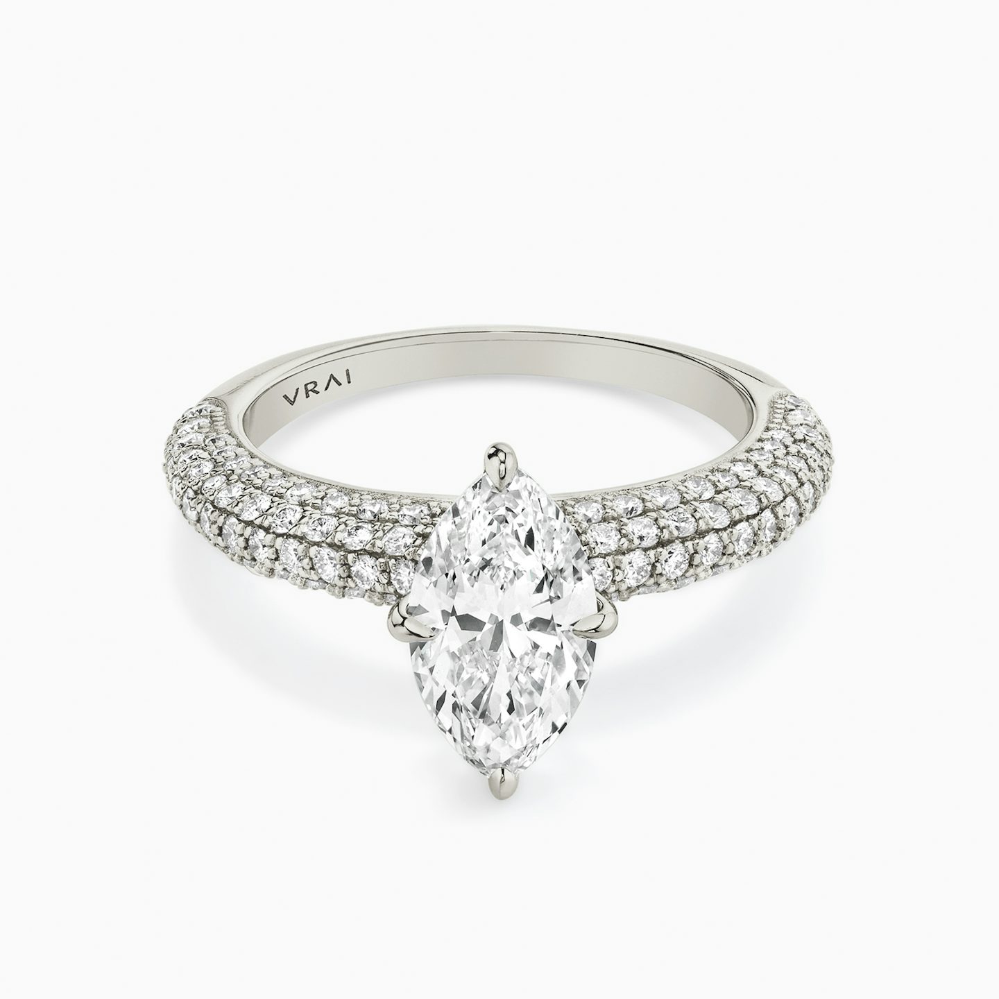 The Curator | Marquise | Platinum | bandAccent: Pavé | diamondOrientation: vertical | caratWeight: other