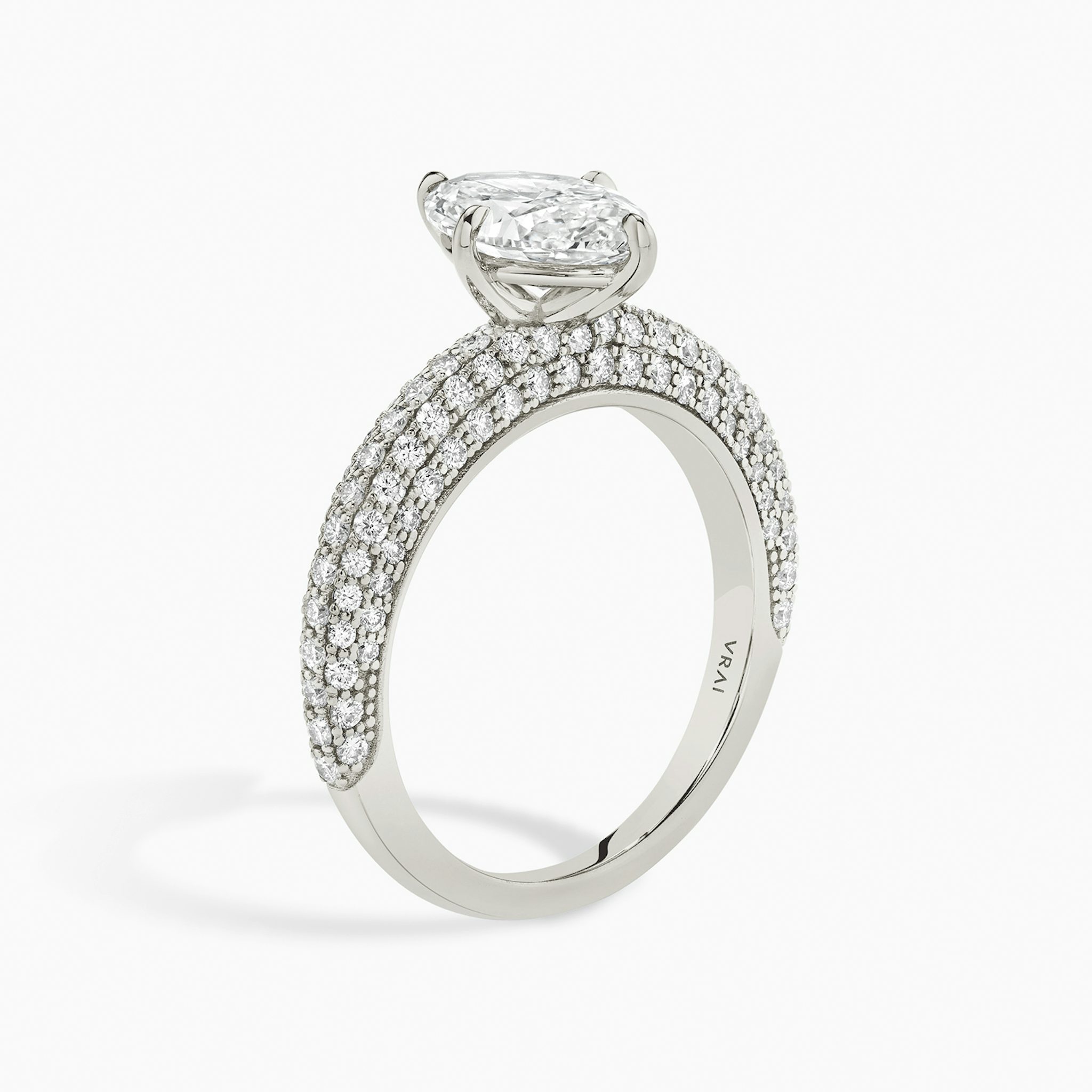 The Curator | Marquise | 18k | White Gold | bandAccent: Pavé | diamondOrientation: vertical | caratWeight: other