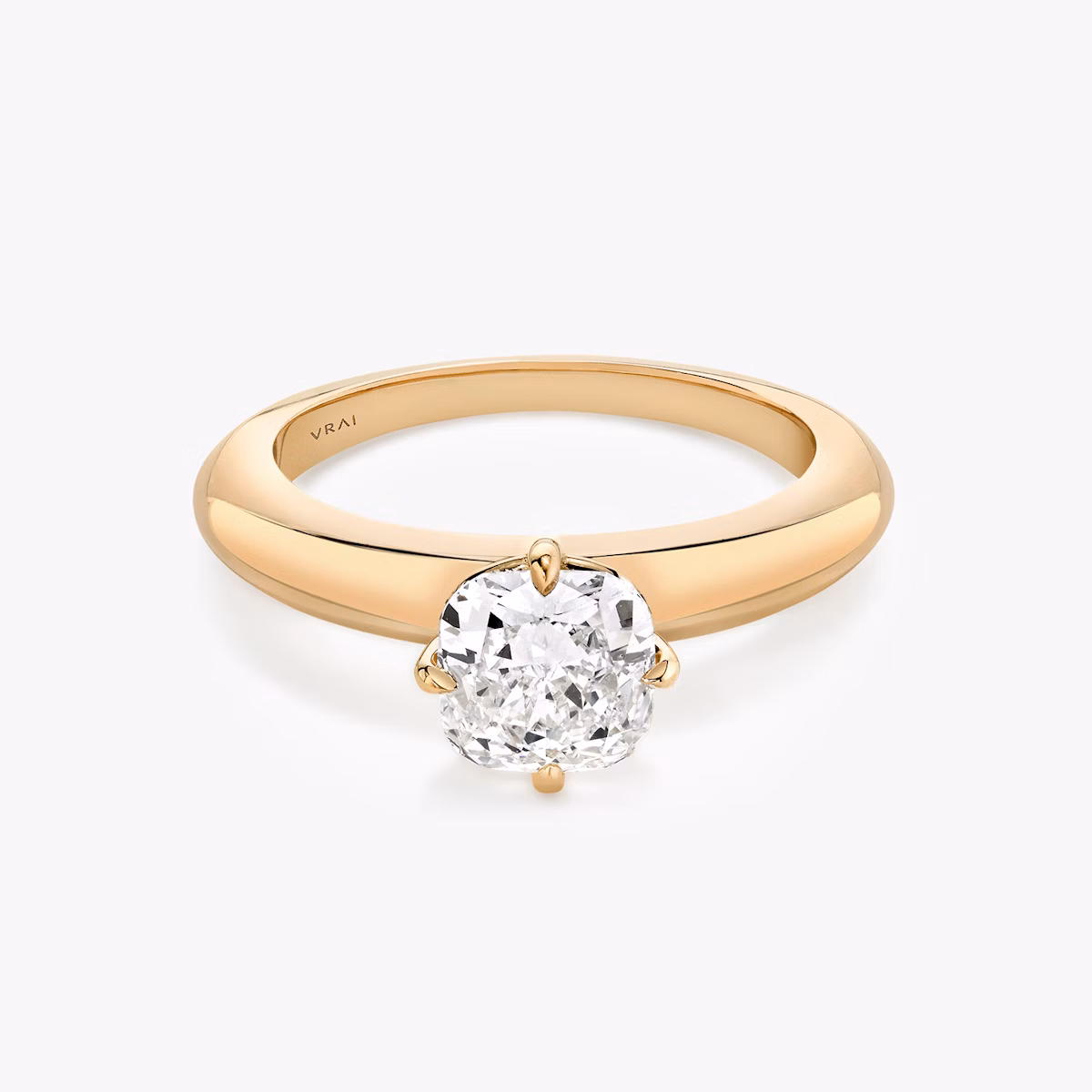 The Curator | Cushion | 14k | Rose Gold | bandAccent: Plain | diamondOrientation: vertical | caratWeight: other