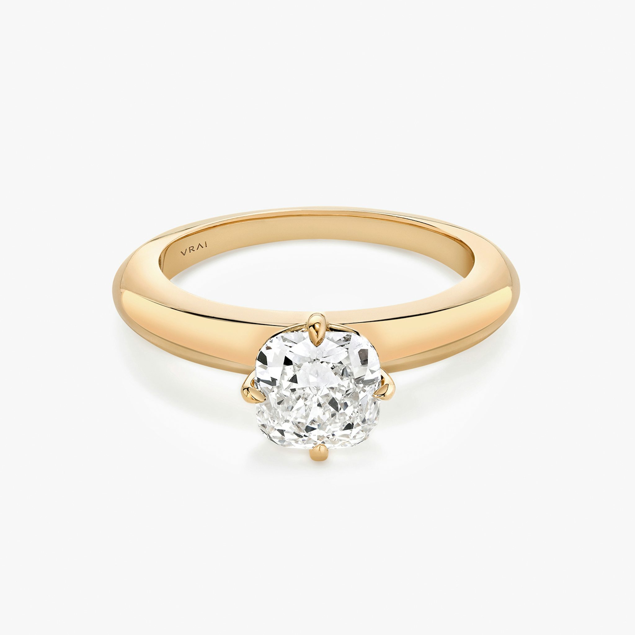 The Curator | Cushion | 14k | Rose Gold | bandAccent: Plain | diamondOrientation: vertical | caratWeight: other