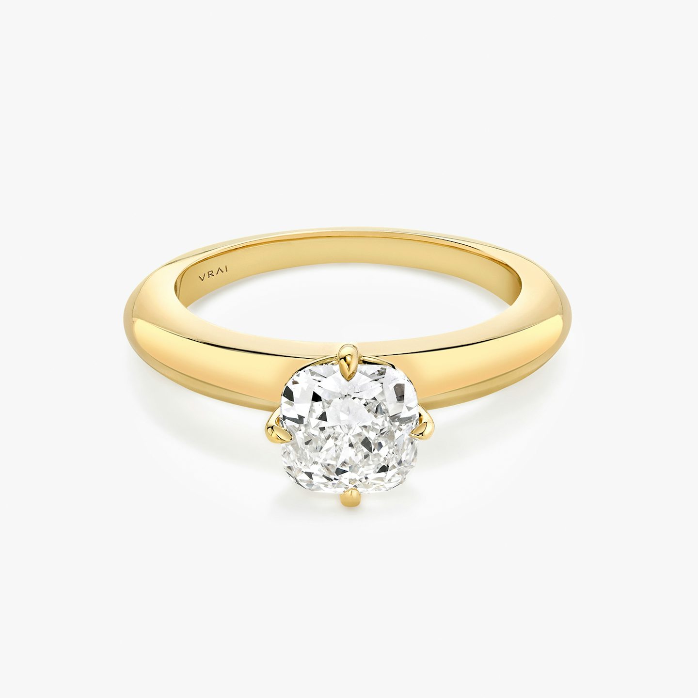 The Curator | Cushion | 18k | Yellow Gold | bandAccent: Plain | diamondOrientation: vertical | caratWeight: other