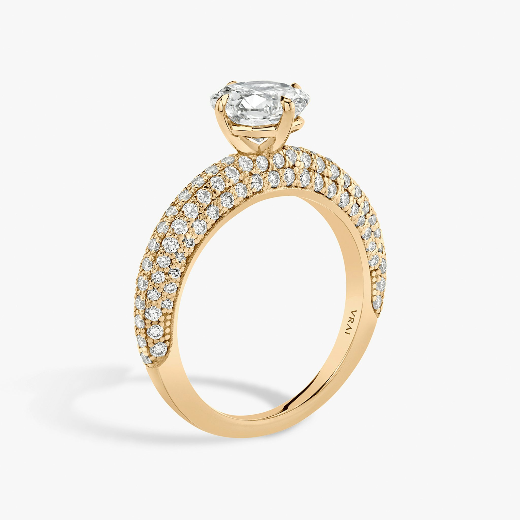 The Curator | Cushion | 14k | Rose Gold | bandAccent: Pavé | diamondOrientation: vertical | caratWeight: other