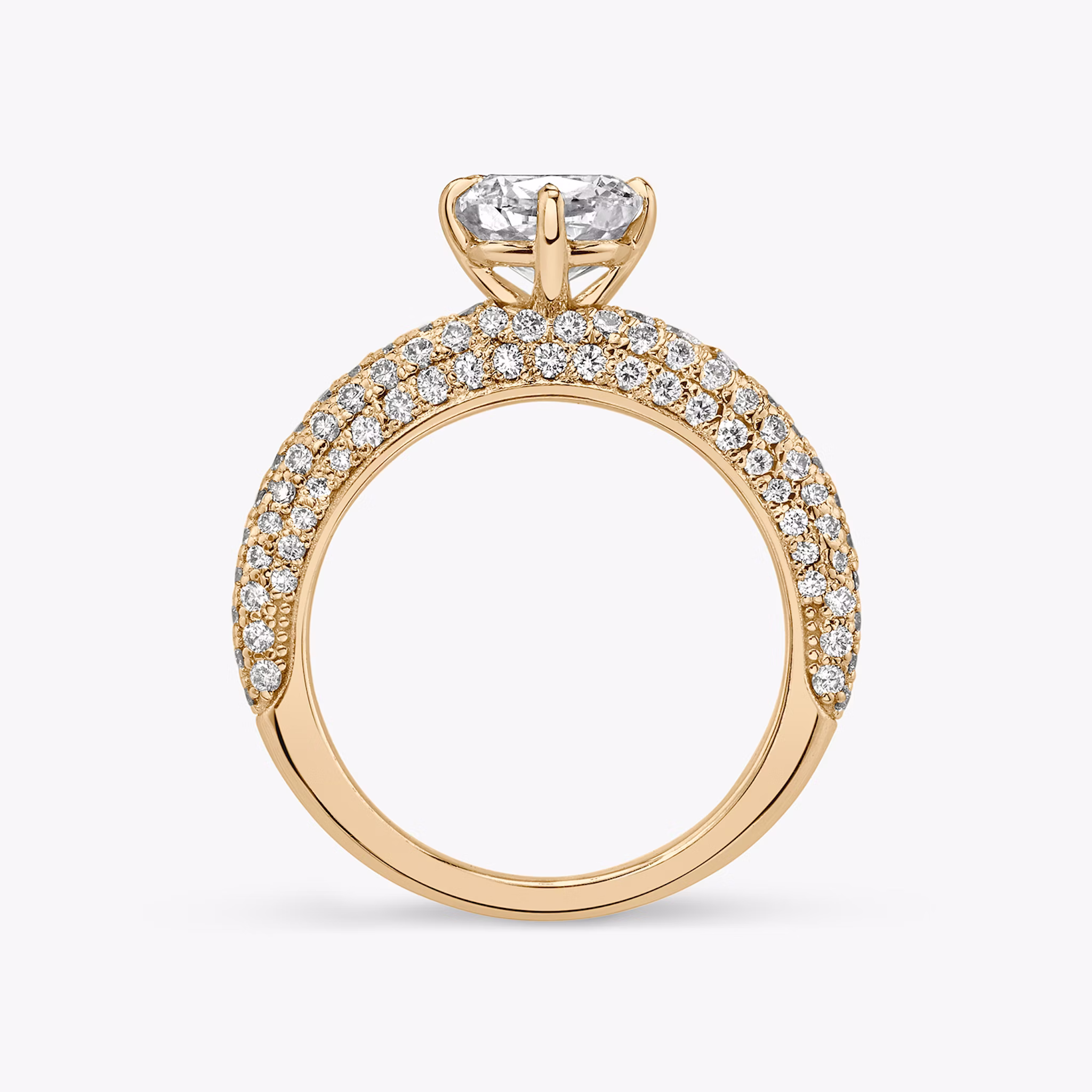 The Curator | Cushion | 14k | Rose Gold | bandAccent: Pavé | diamondOrientation: vertical | caratWeight: other