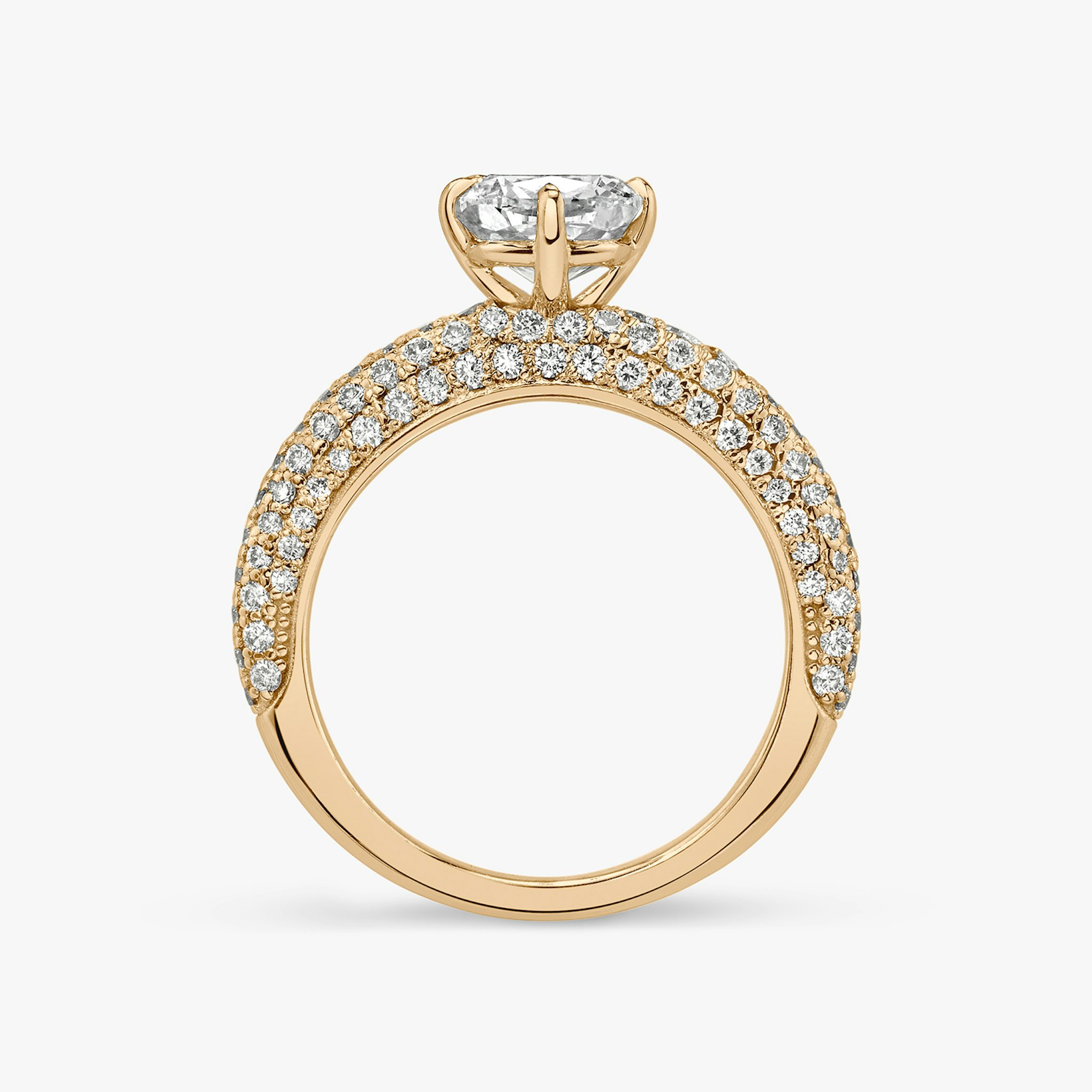 The Curator | Cushion | 14k | Rose Gold | bandAccent: Pavé | diamondOrientation: vertical | caratWeight: other